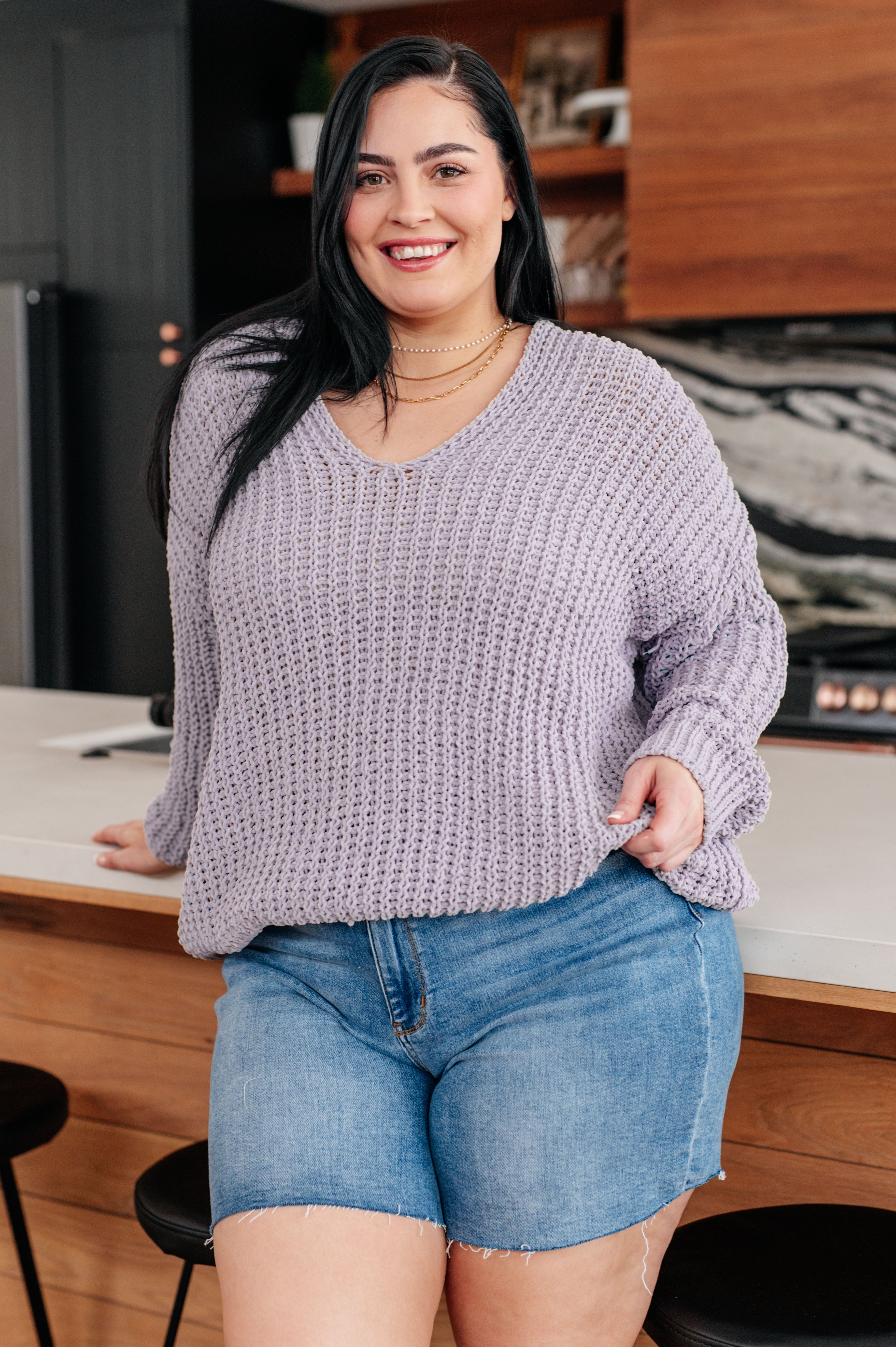 Captured My Interest Chunky V-Neck Sweater - Charming Charlie