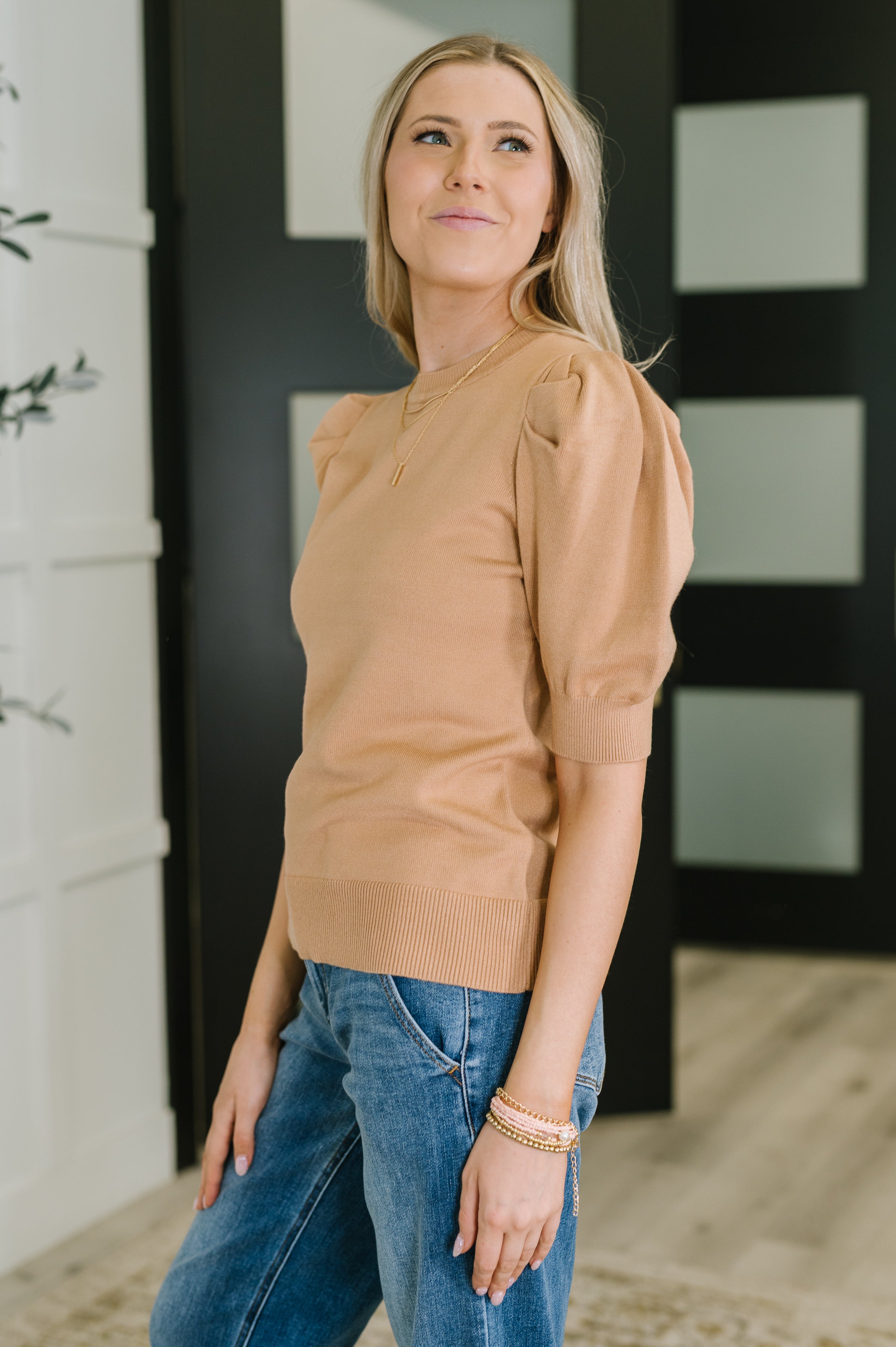 Casually Classy Puff Sleeve Blouse in Brush - Charming Charlie