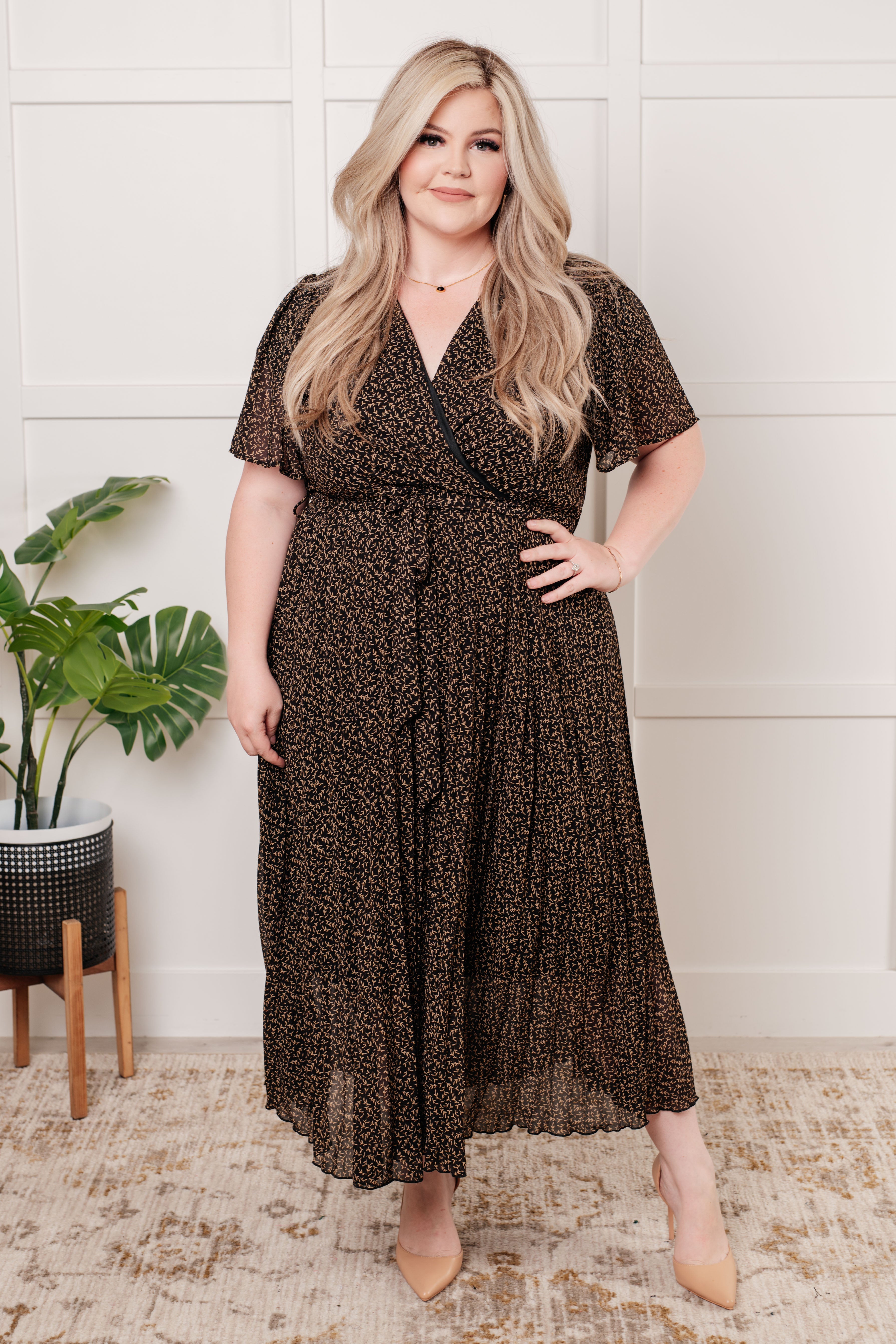 Cause a Scene Surplice Neck Dress - Charming Charlie