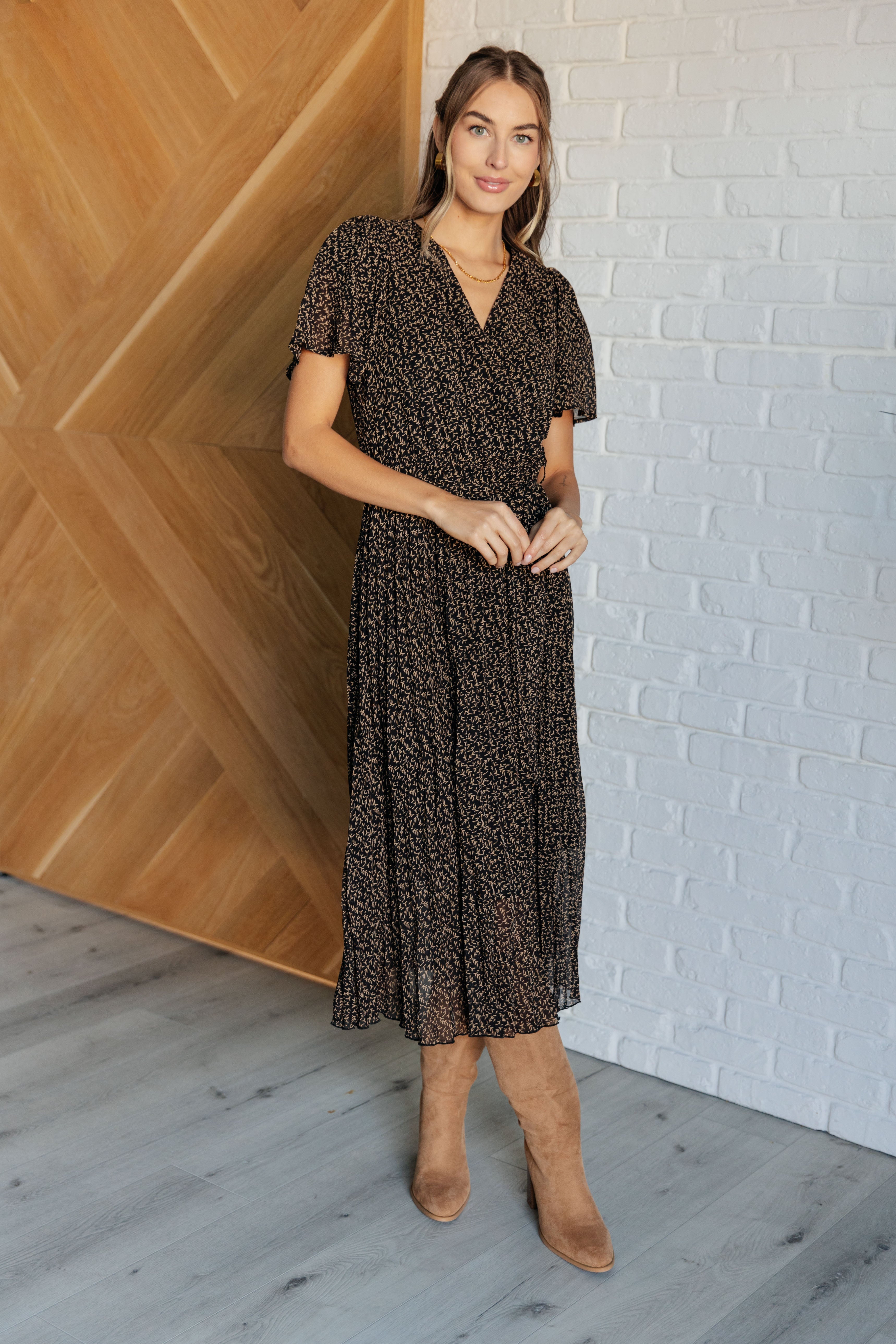 Cause a Scene Surplice Neck Dress - Charming Charlie