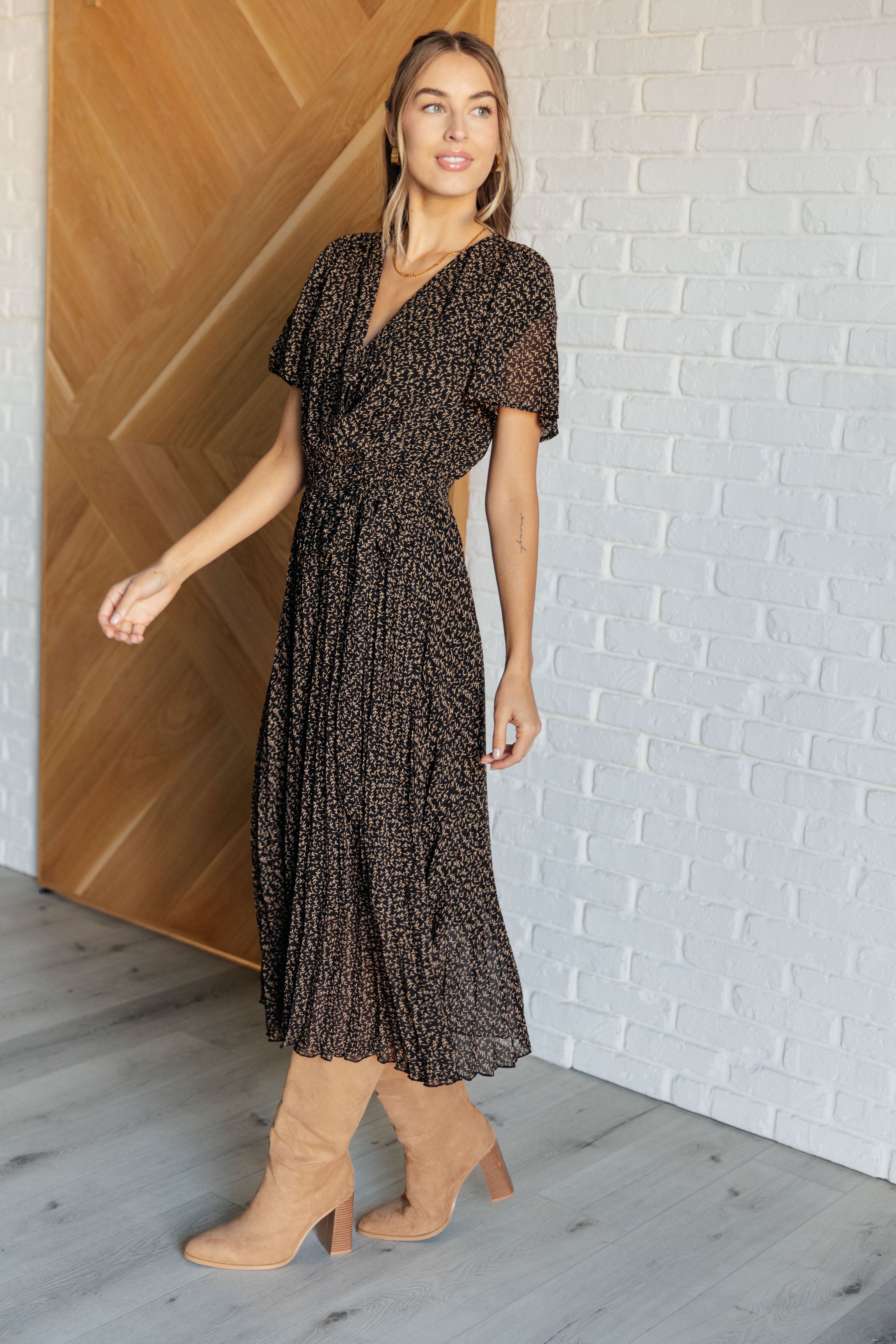 Cause a Scene Surplice Neck Dress - Charming Charlie