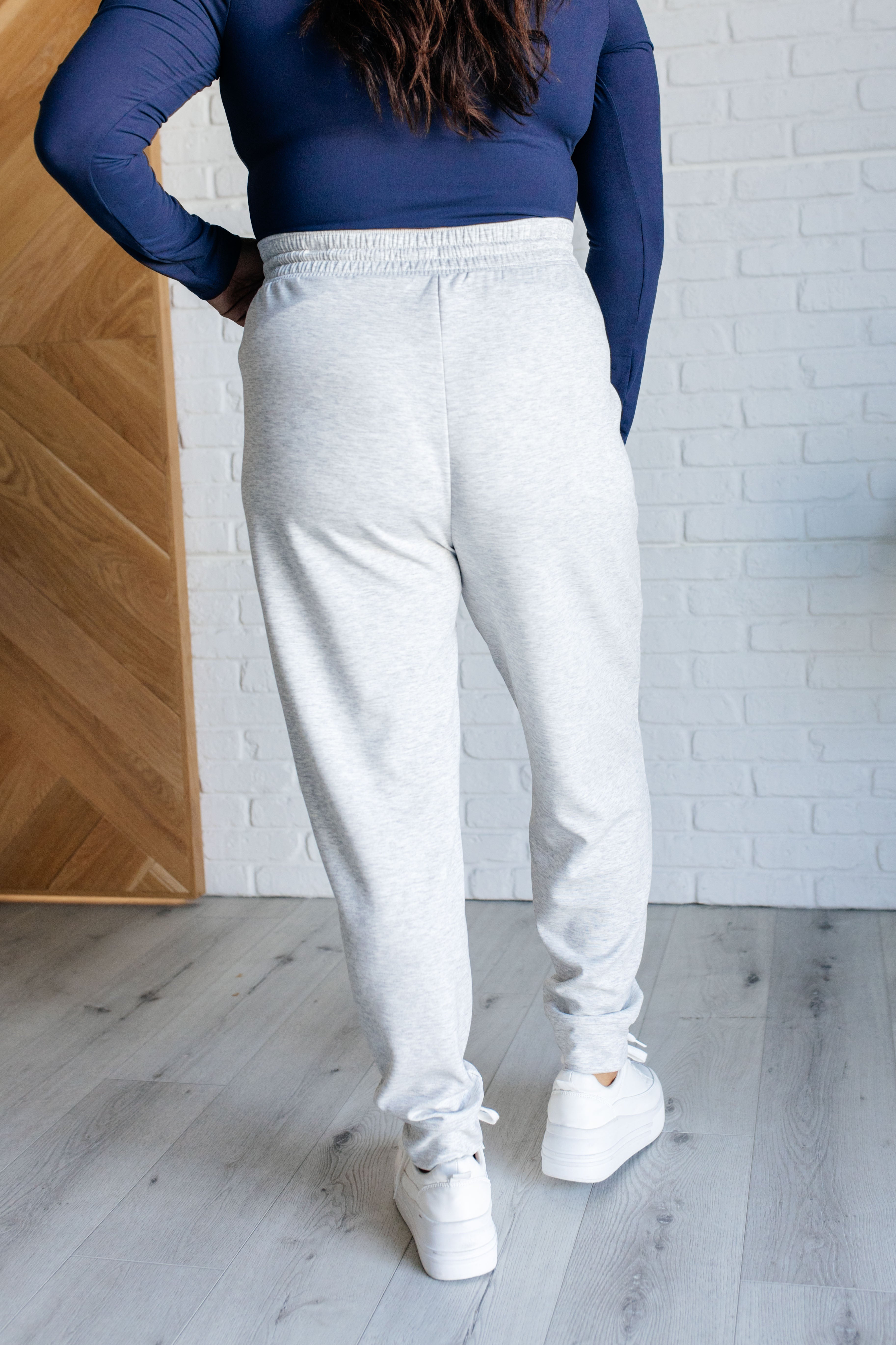Center Seam Scuba Joggers in Heather Grey - Charming Charlie