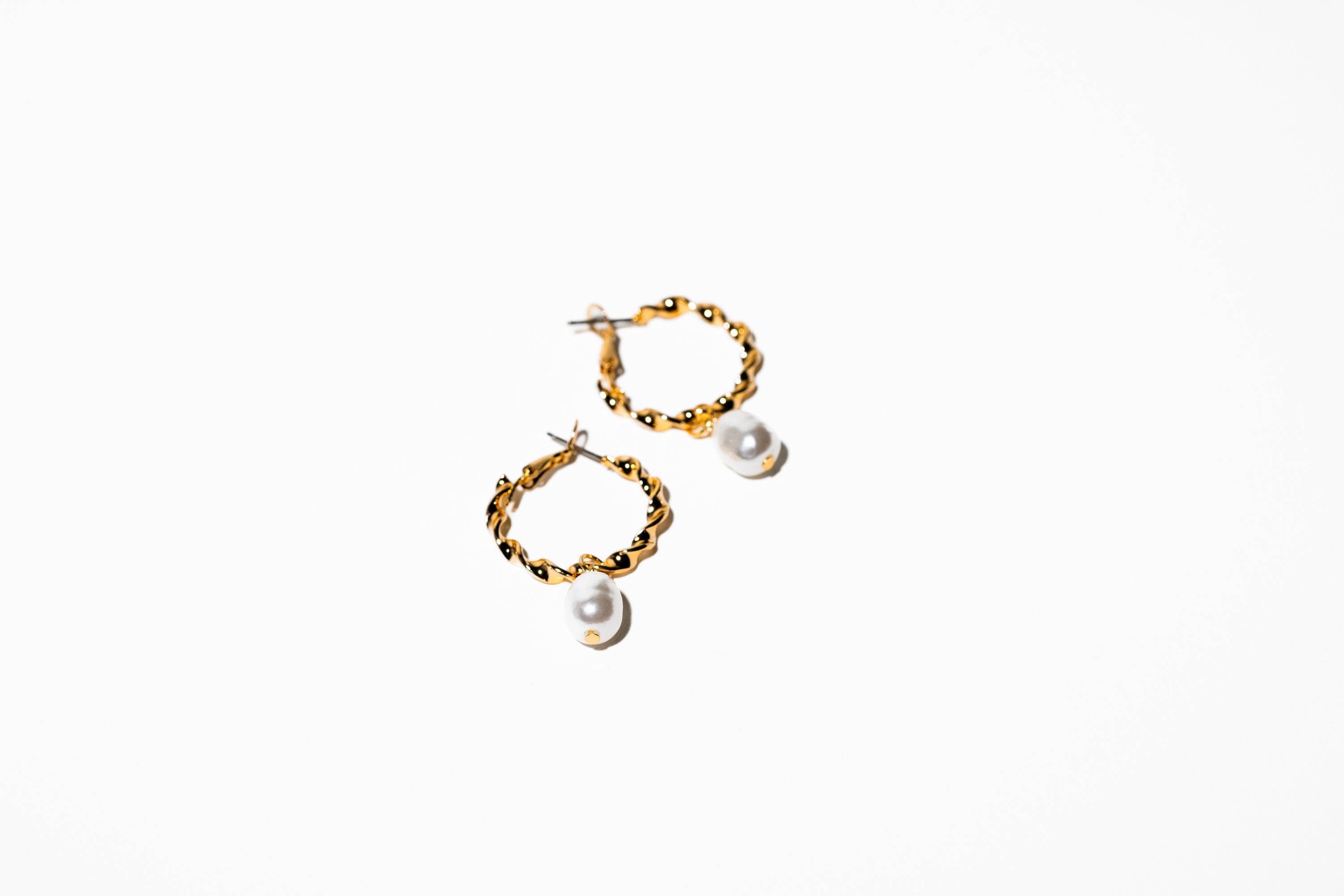 Pearl Drop On Twisted Hoop Earring - Charming Charlie