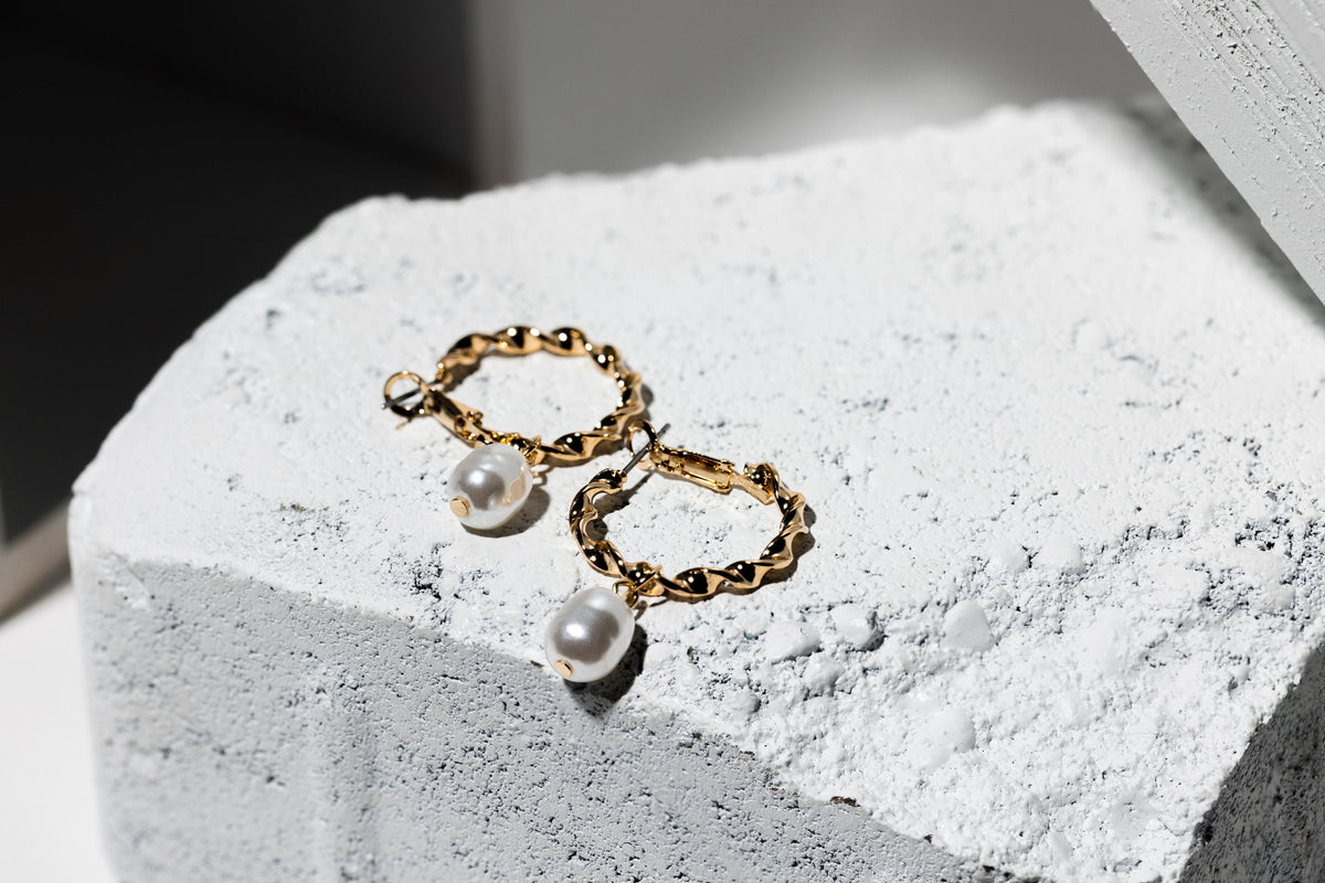 Pearl Drop On Twisted Hoop Earring - Charming Charlie