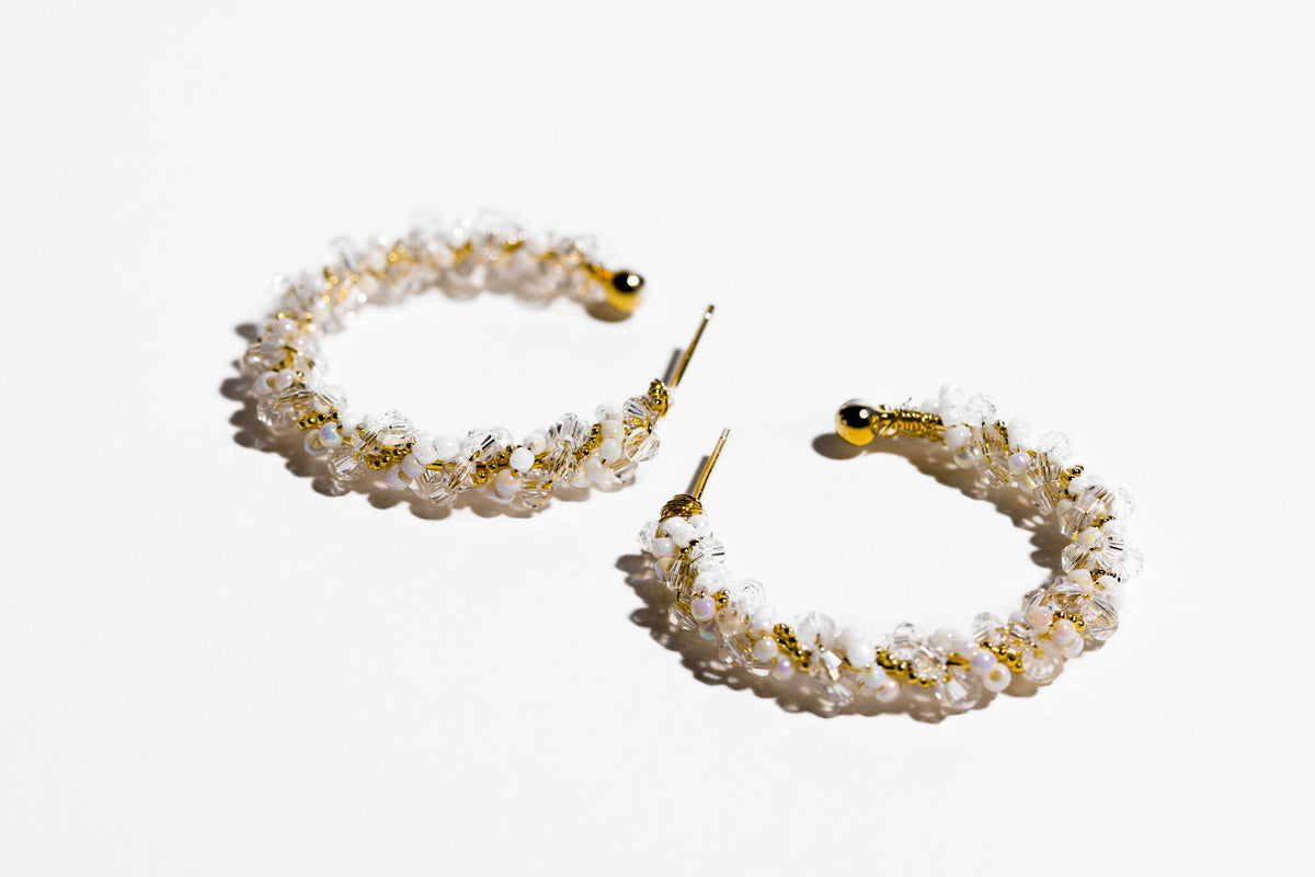Pearl Twisted Open Hoop Earring - Charming Charlie