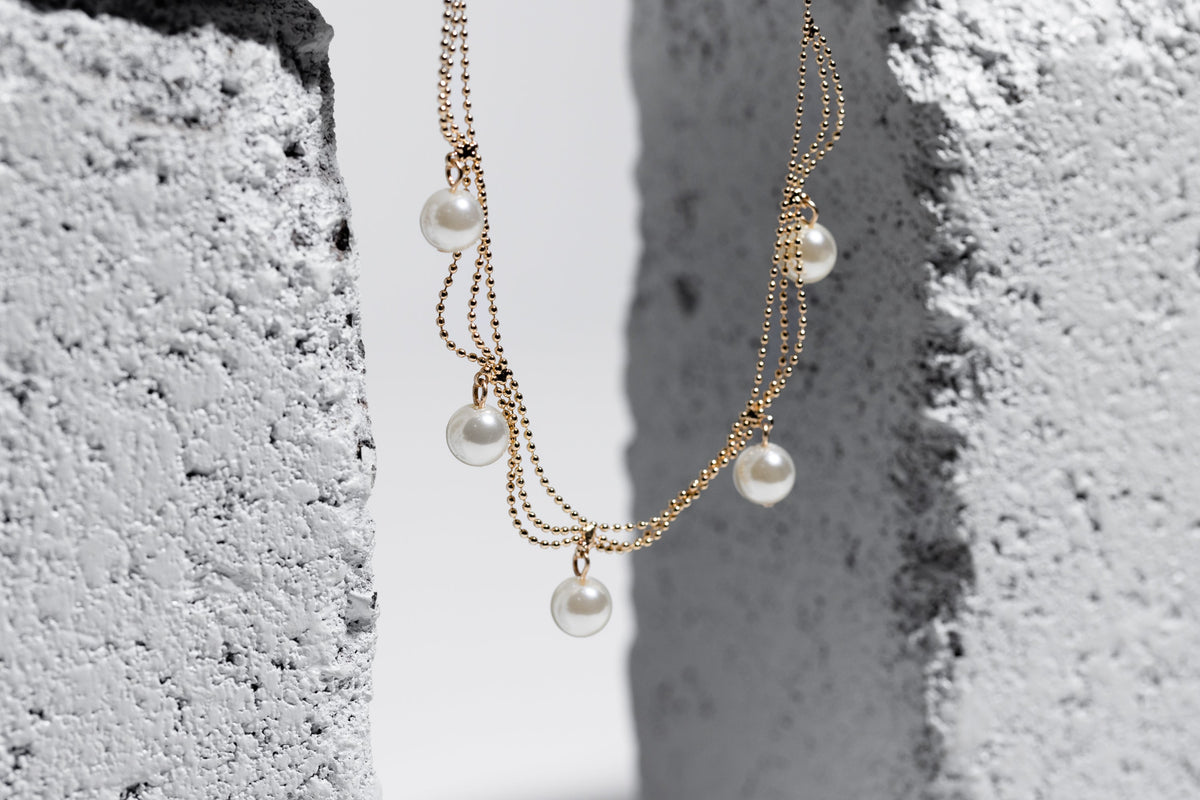 Gold Necklace With Pearl Dangles - Charming Charlie