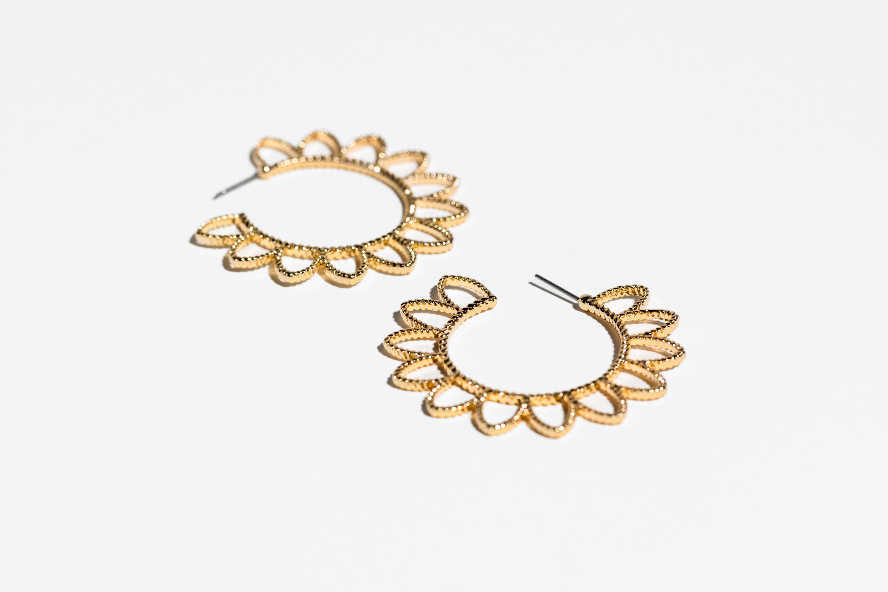 Gold Flower Cutout Hoop earring - Charming Charlie