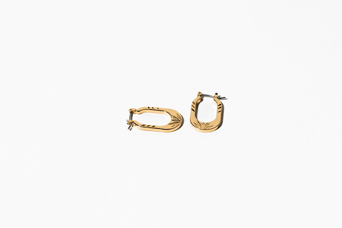 Oval Hoop Gold Earring - Charming Charlie