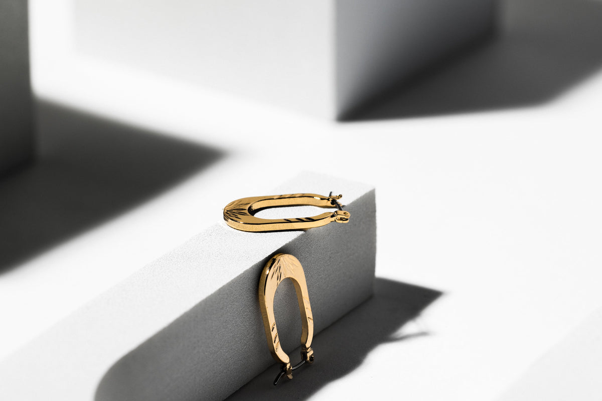 Oval Hoop Gold Earring - Charming Charlie