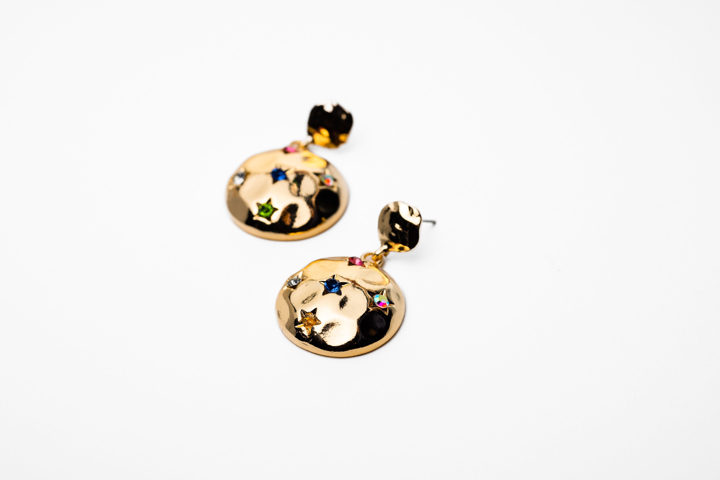 Hammered Gold Multicolor Star Earring - Charming Charlie