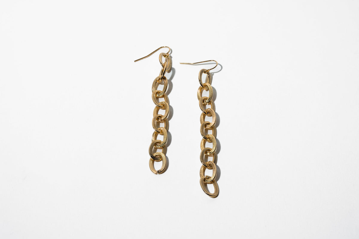 Gold Link Drop Earrings - Charming Charlie