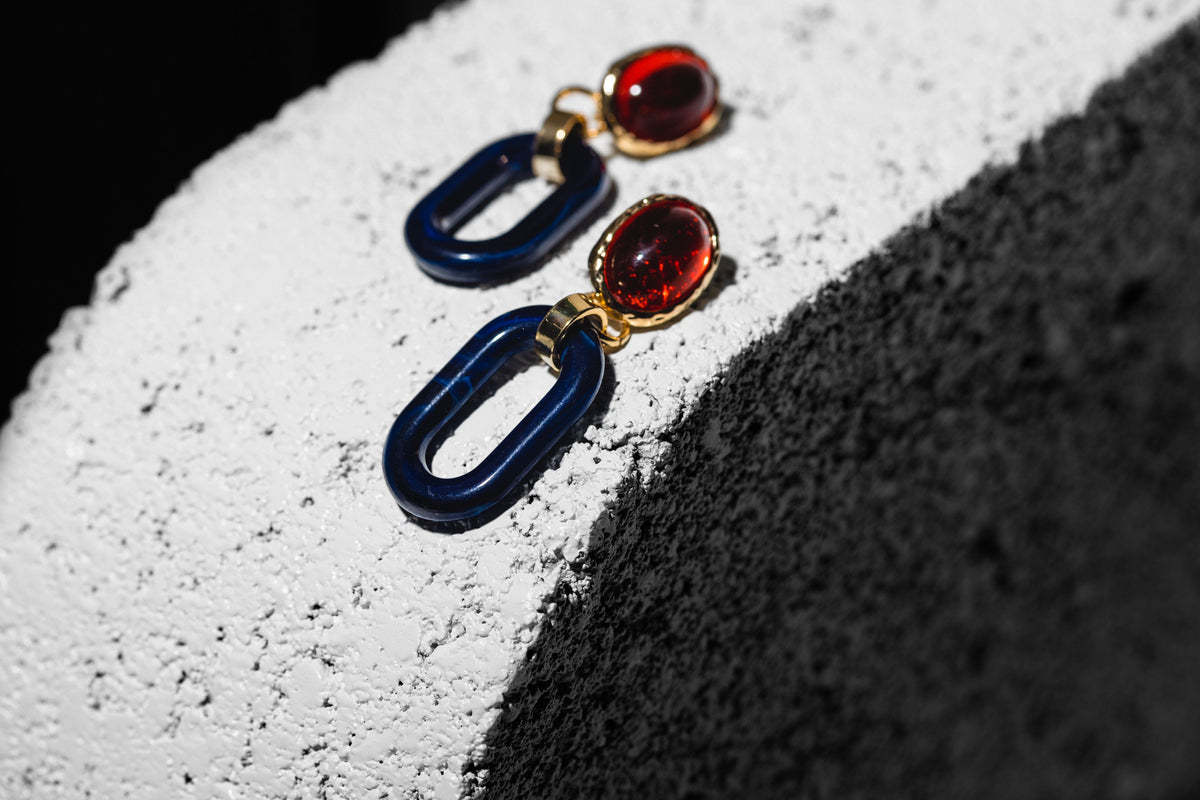 Royal Ruby And Blue earring - Charming Charlie