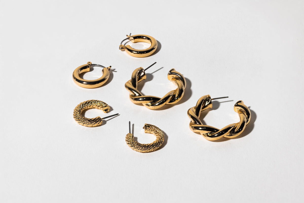 Trio Gold Hoop Novelty Earrings - Charming Charlie