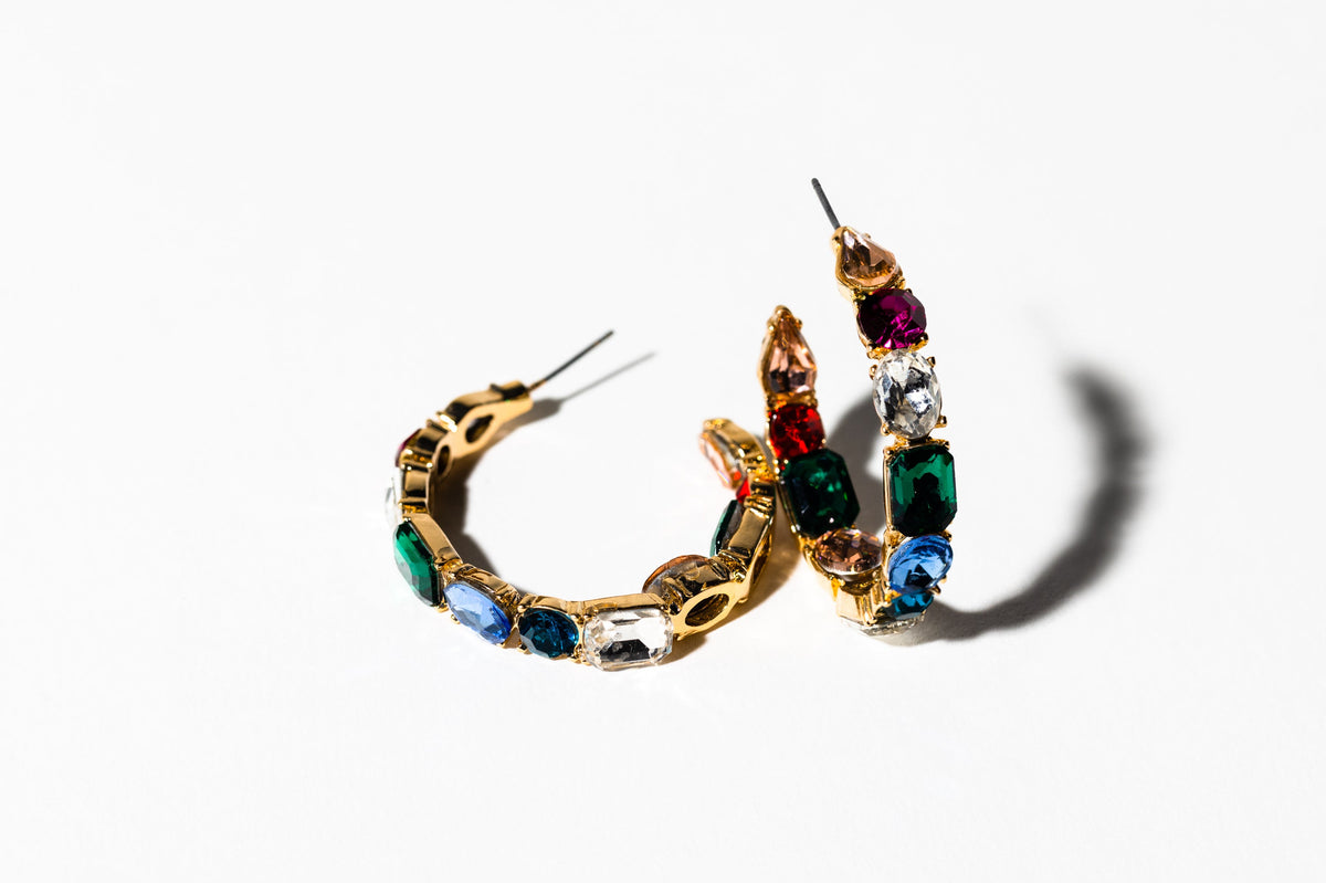 Rainbow Glass Hoop Earring - Charming Charlie