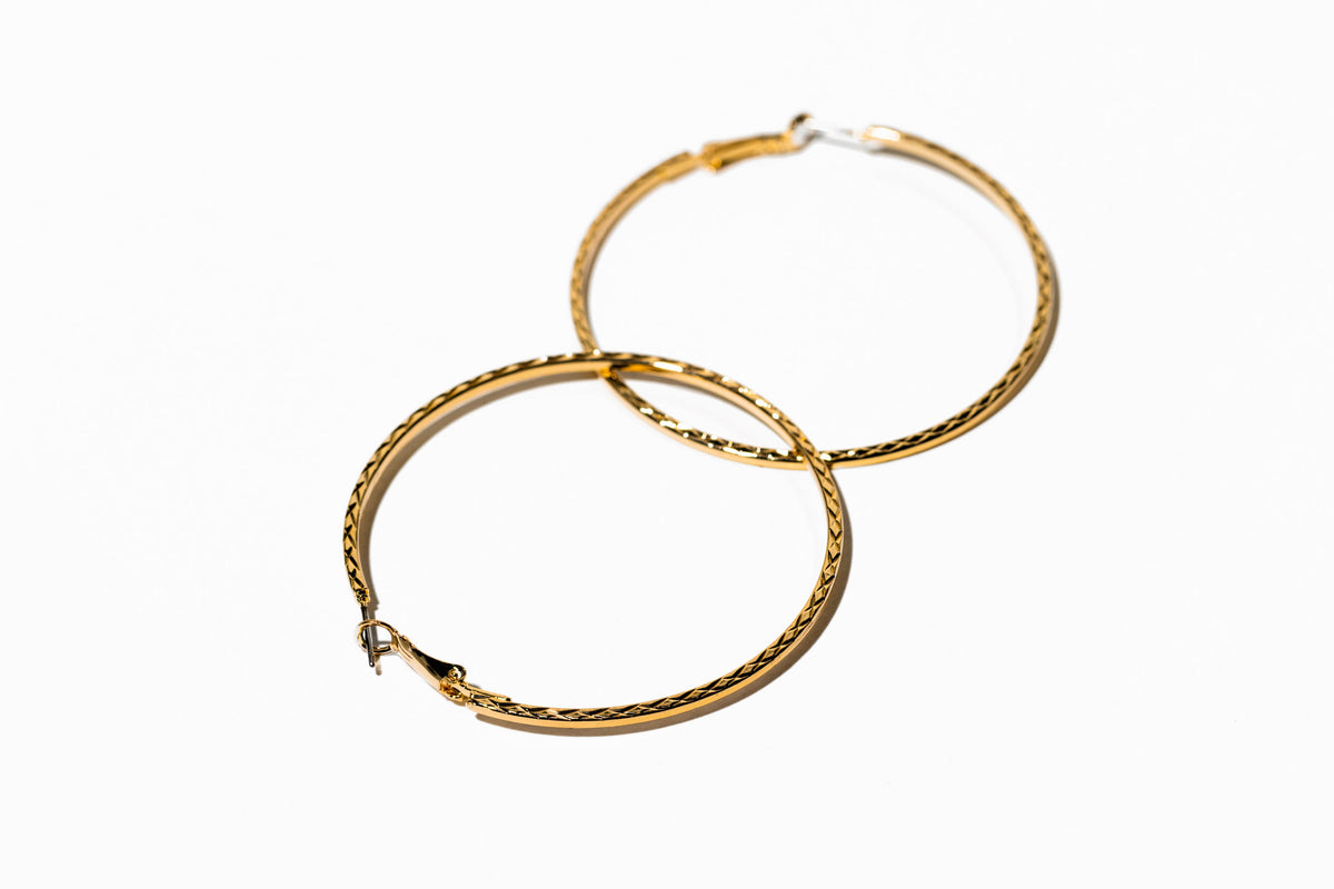 White And Gold Hoop Earring - Charming Charlie