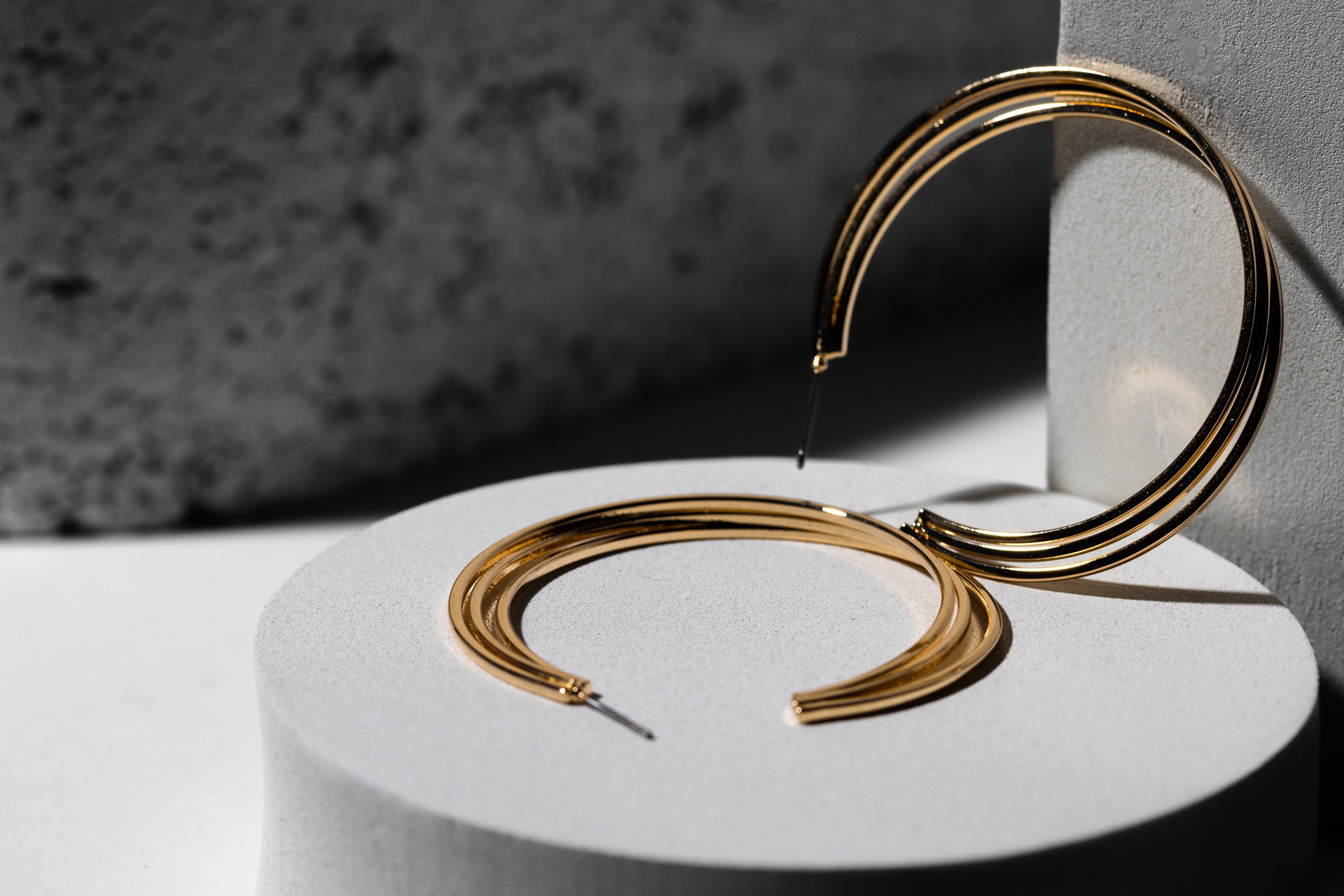 Gold Hoop Tri Loop Earring - Charming Charlie
