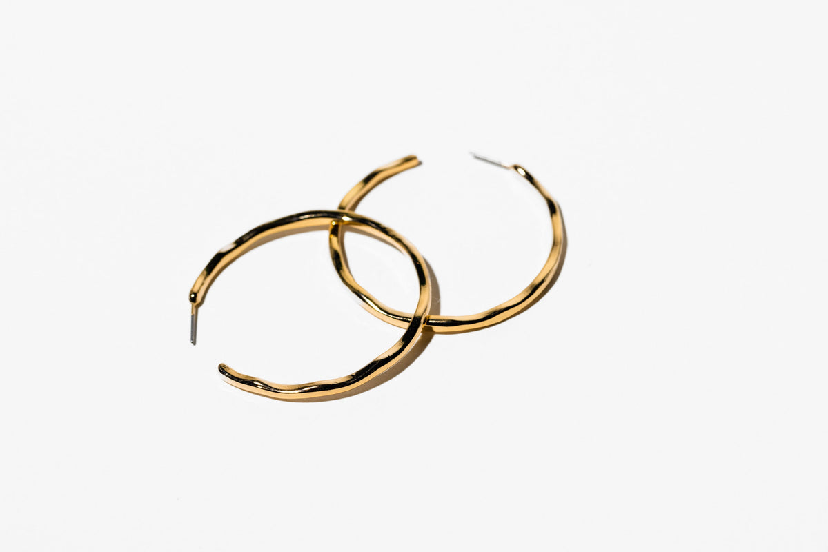 Textured Gold Hoop Earring - Charming Charlie