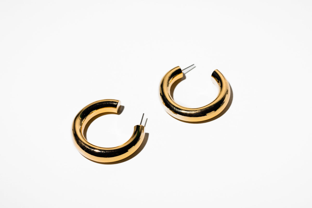 Thick Smooth hoop Earrings - Charming Charlie