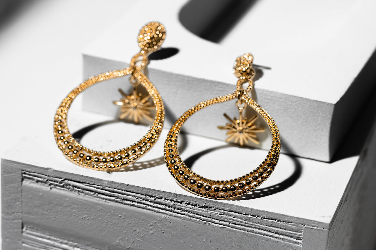 Gold Hoop Earring With Star - Charming Charlie