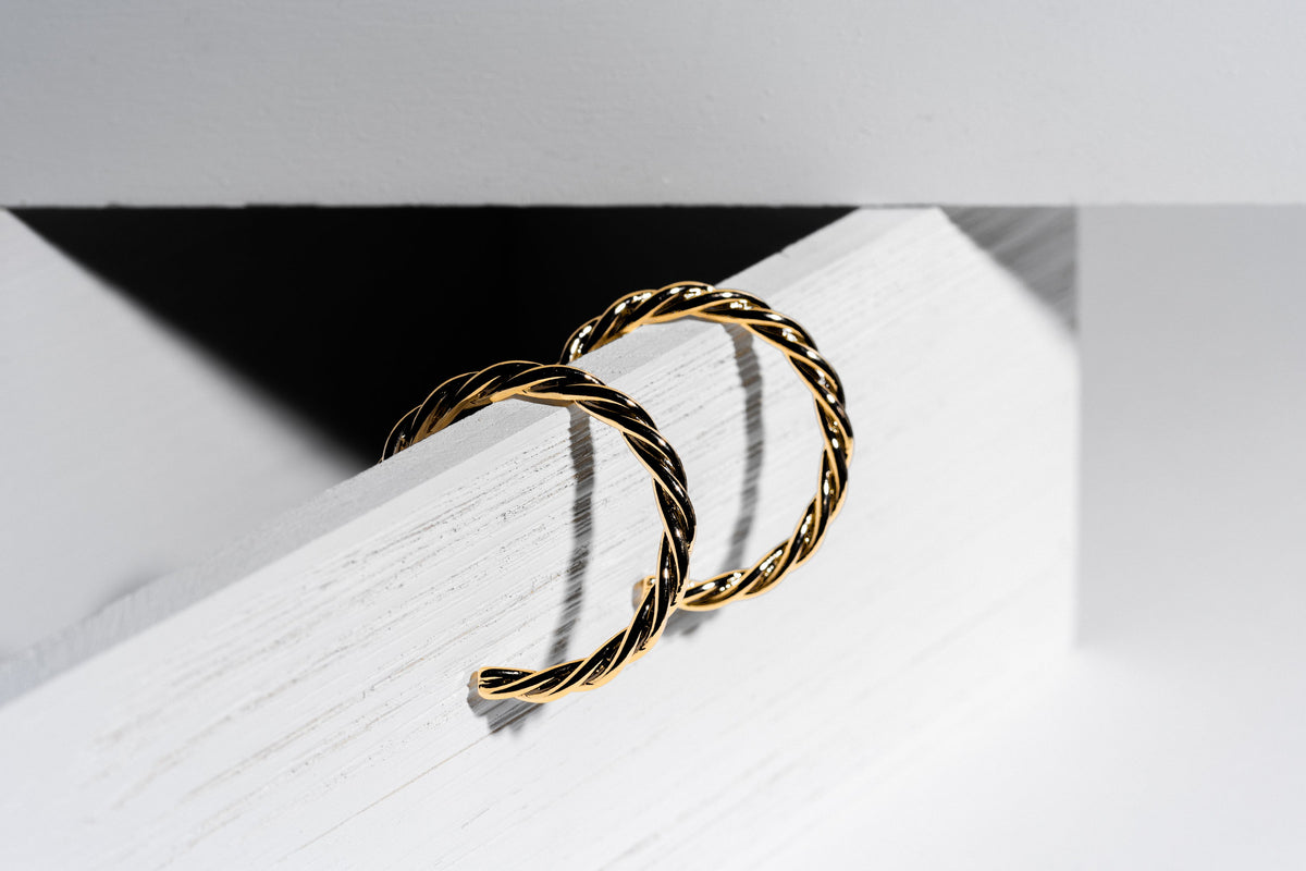 Twisted Gold Hoop Earring - Charming Charlie