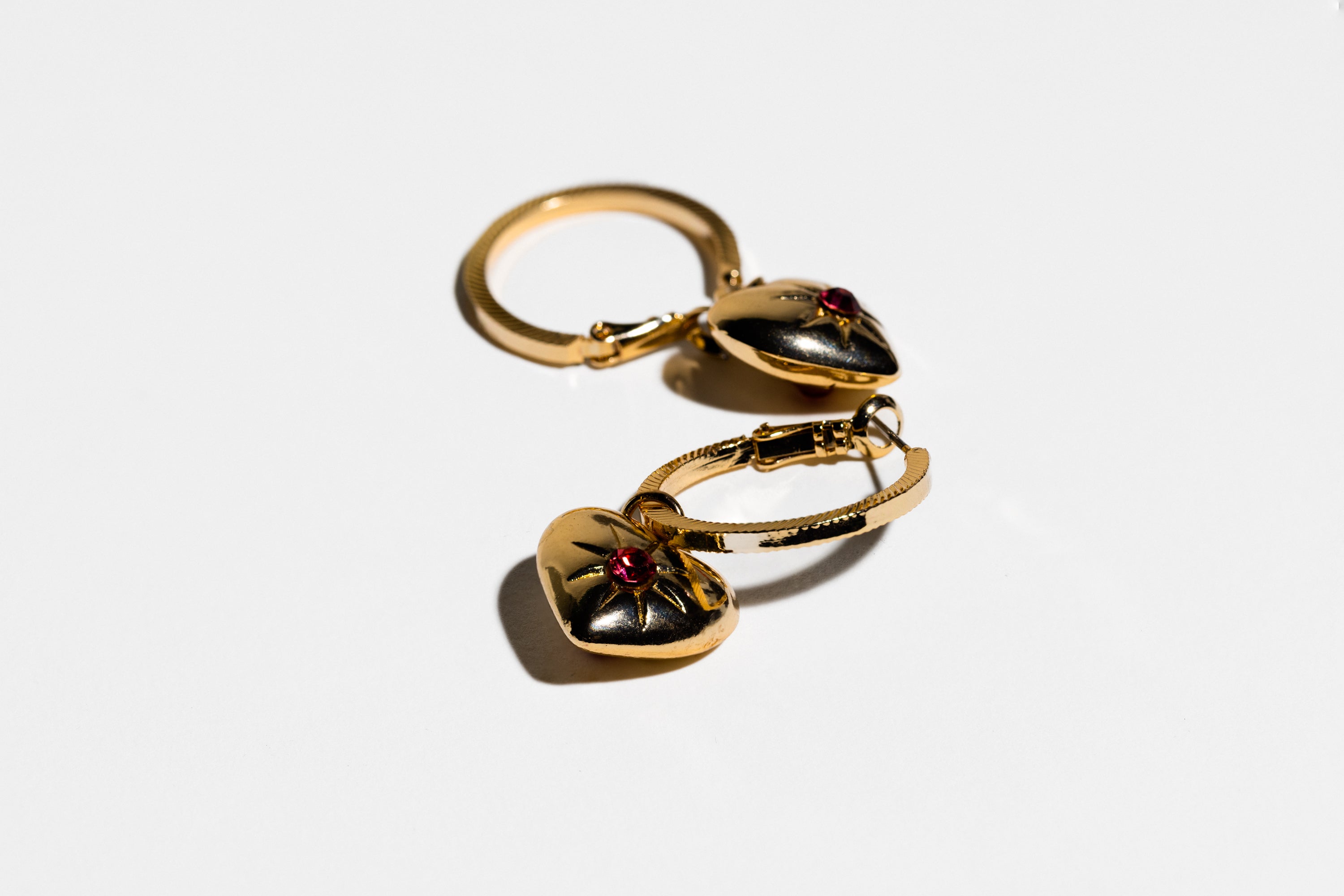Pink Heart Drop Hoop Earring - Charming Charlie