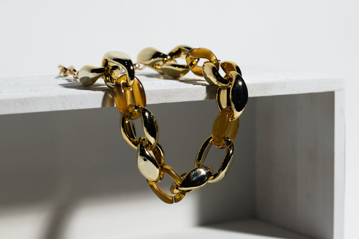 Chunky Brown Link Necklace - Charming Charlie