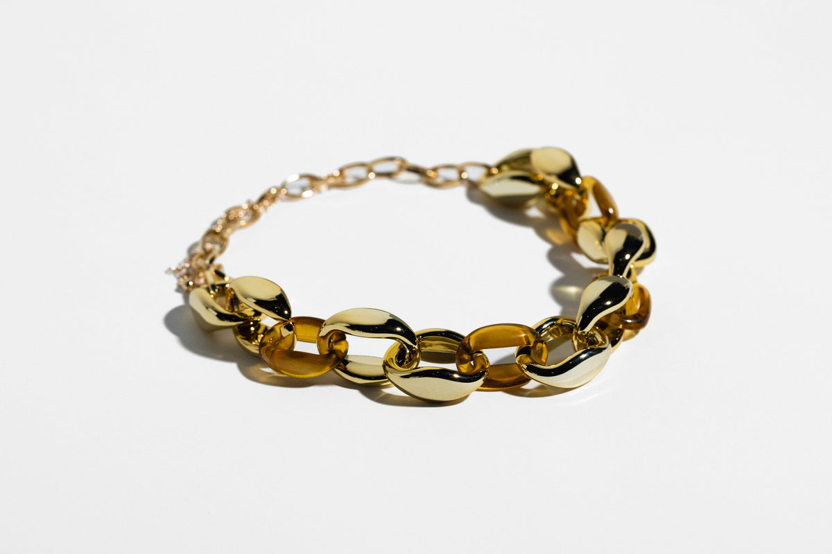 Chunky Brown Link Necklace - Charming Charlie
