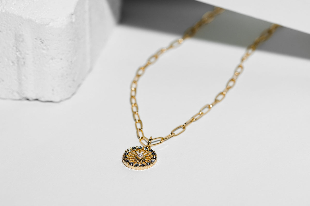 Rhinestone Pearl Pendant Necklace - Charming Charlie