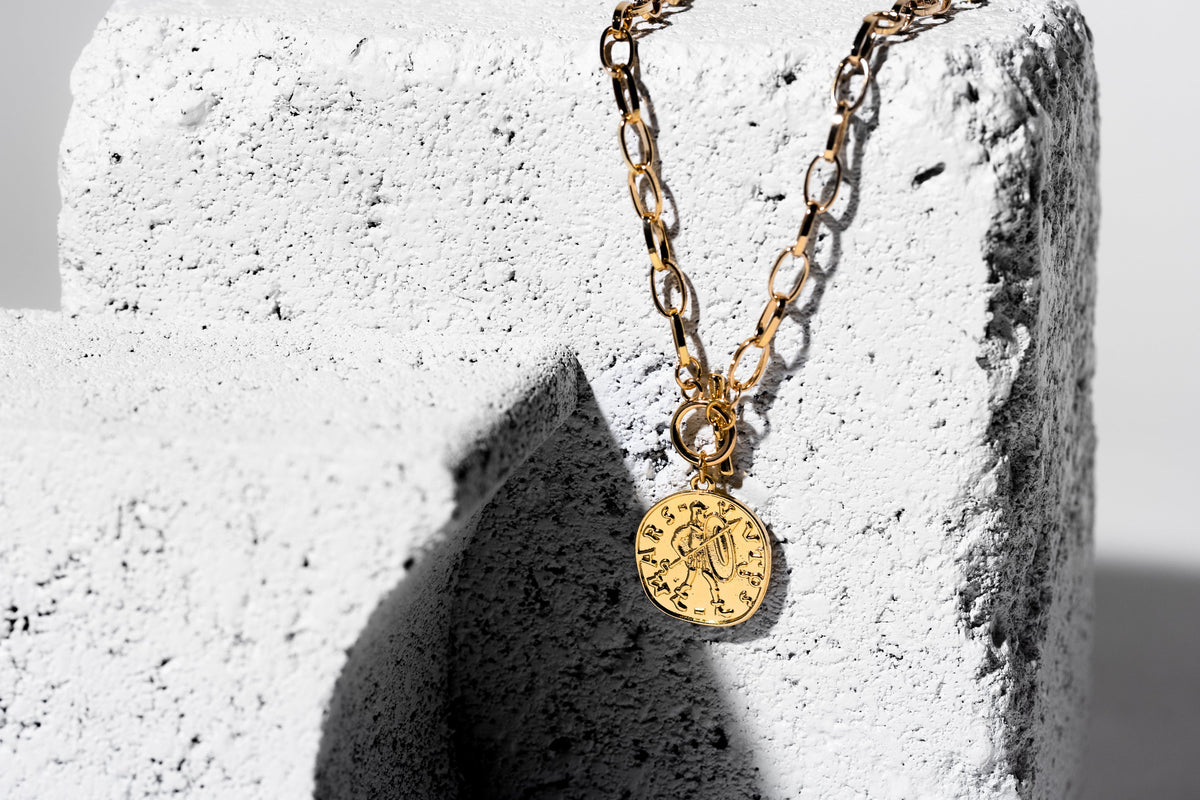Gold Toggle Coin Necklace - Charming Charlie