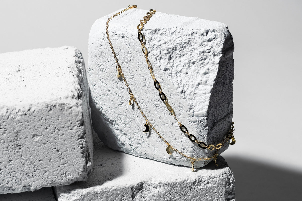 Gold 2 Row Moon Necklace - Charming Charlie