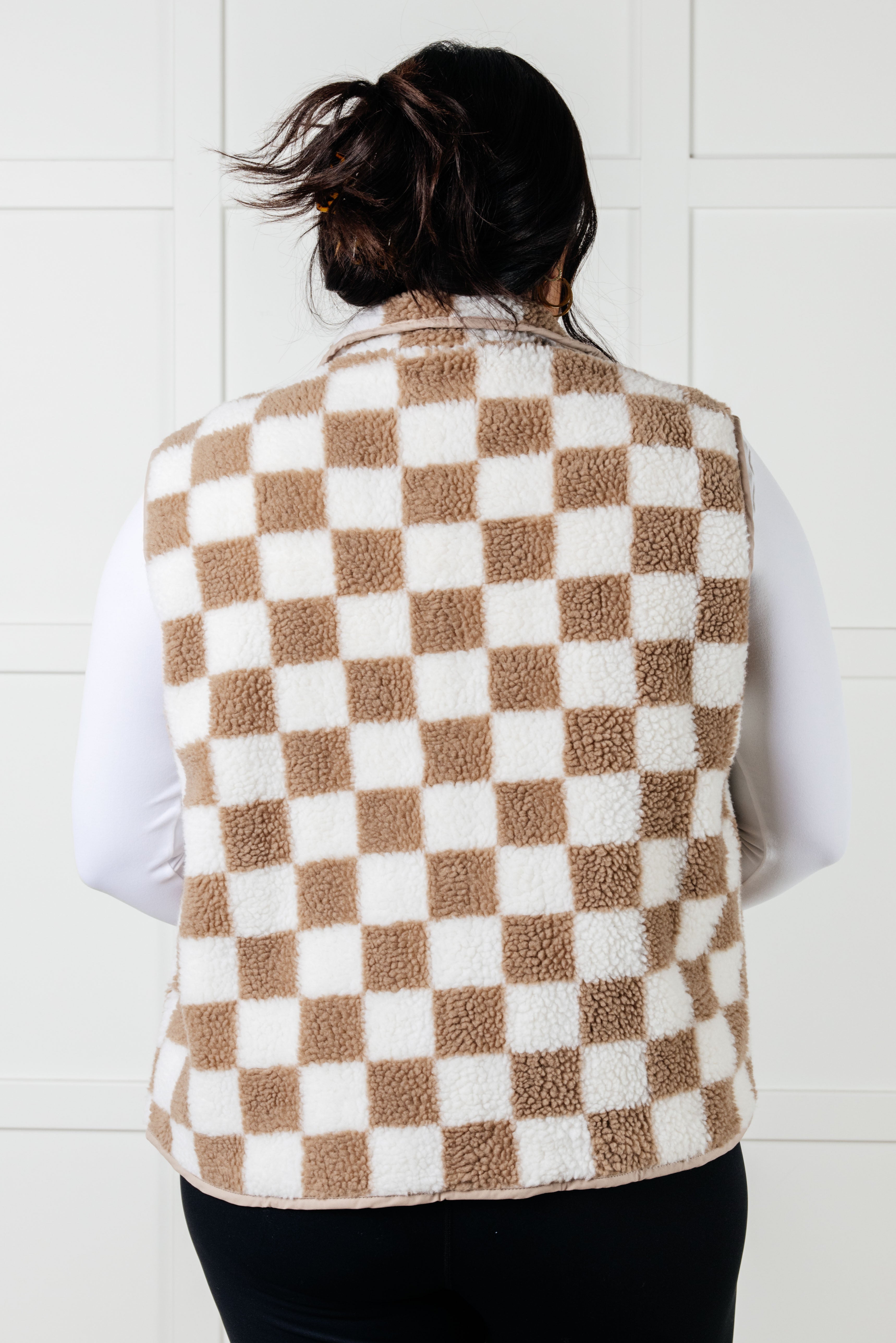Check it Out Checkered Fleece Vest - Charming Charlie