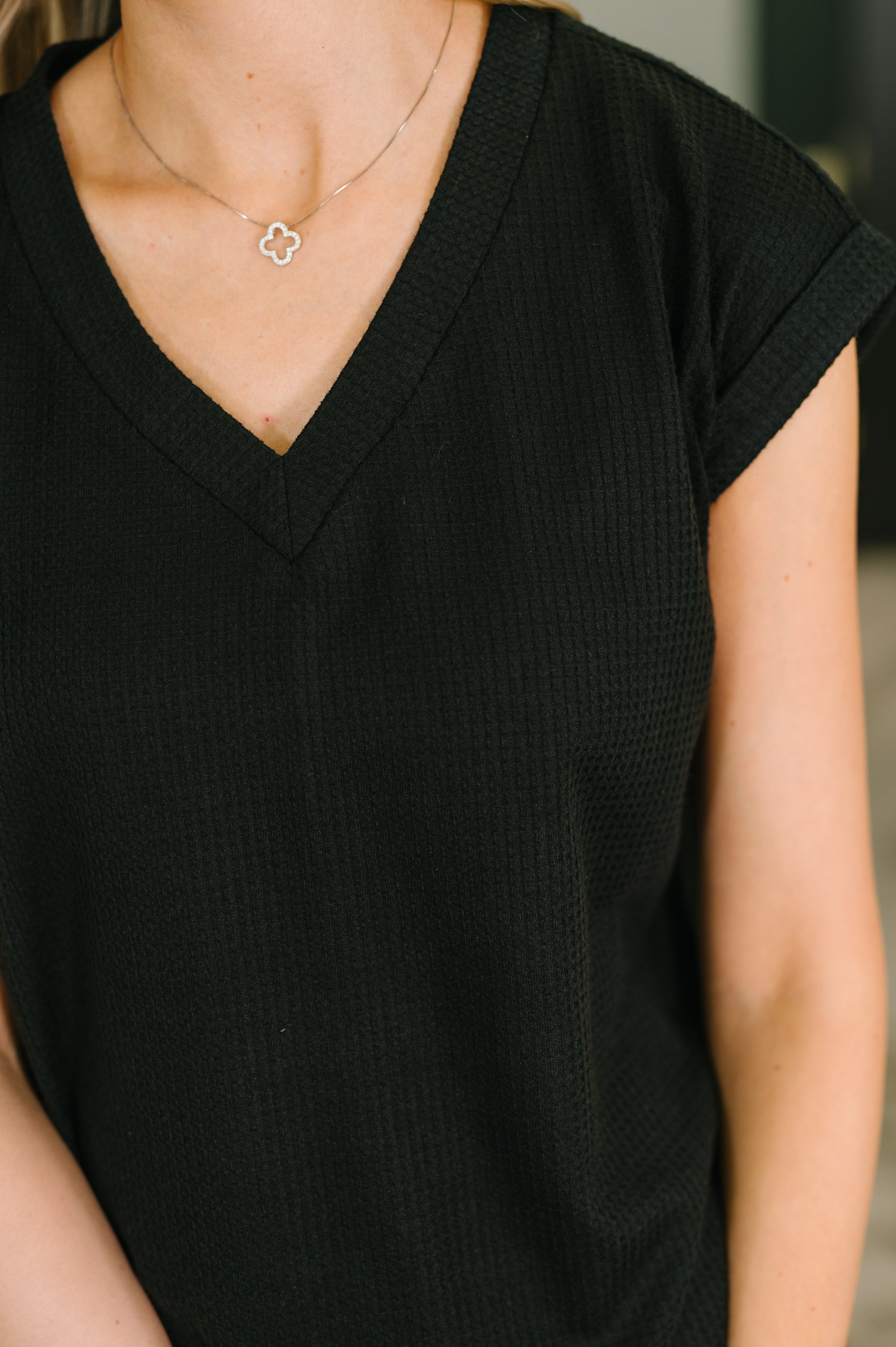 Classic Timeless V-Neck Tee in Black - Charming Charlie