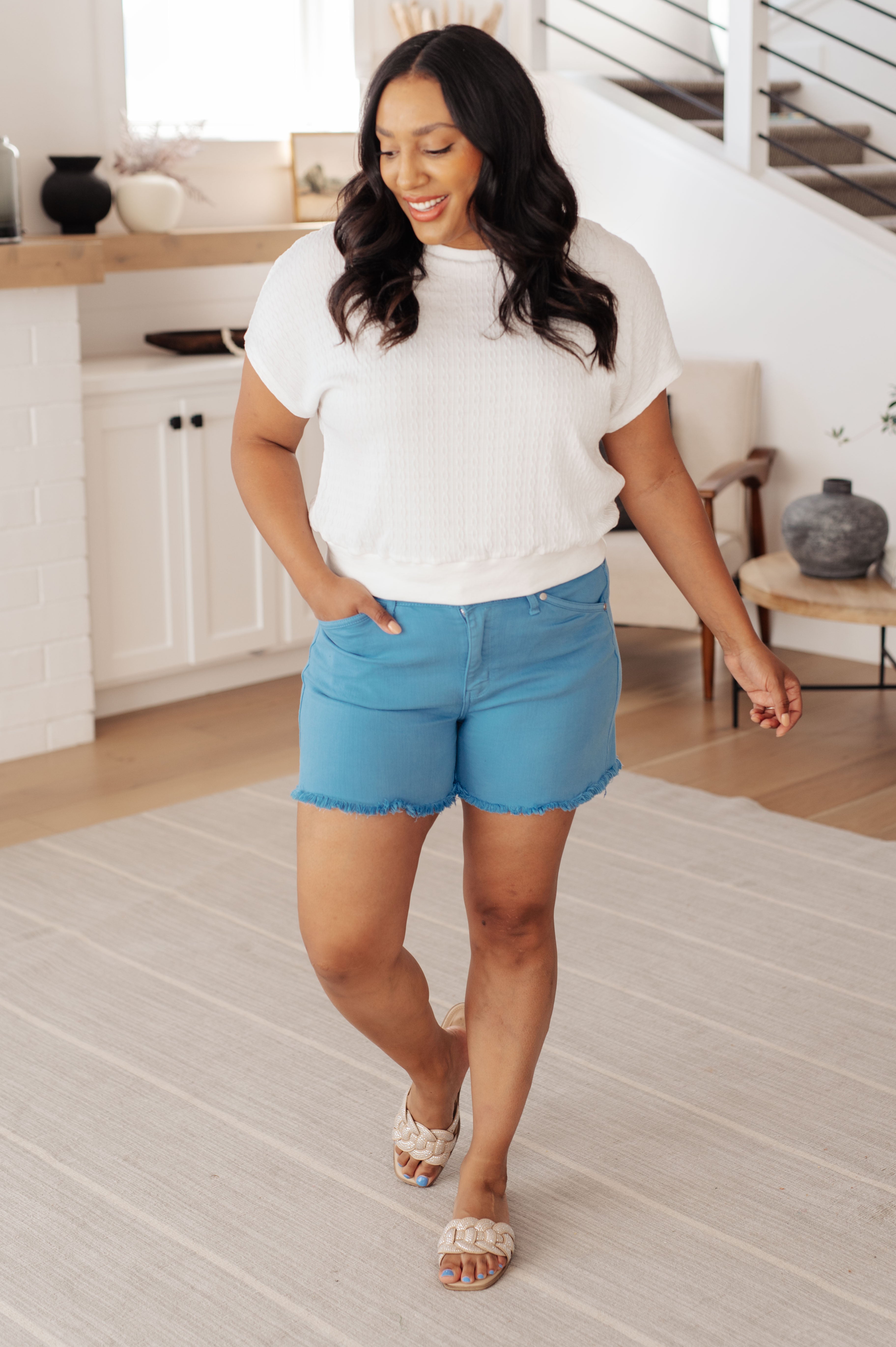 Clearly Classic Short Sleeve Top in White - Charming Charlie