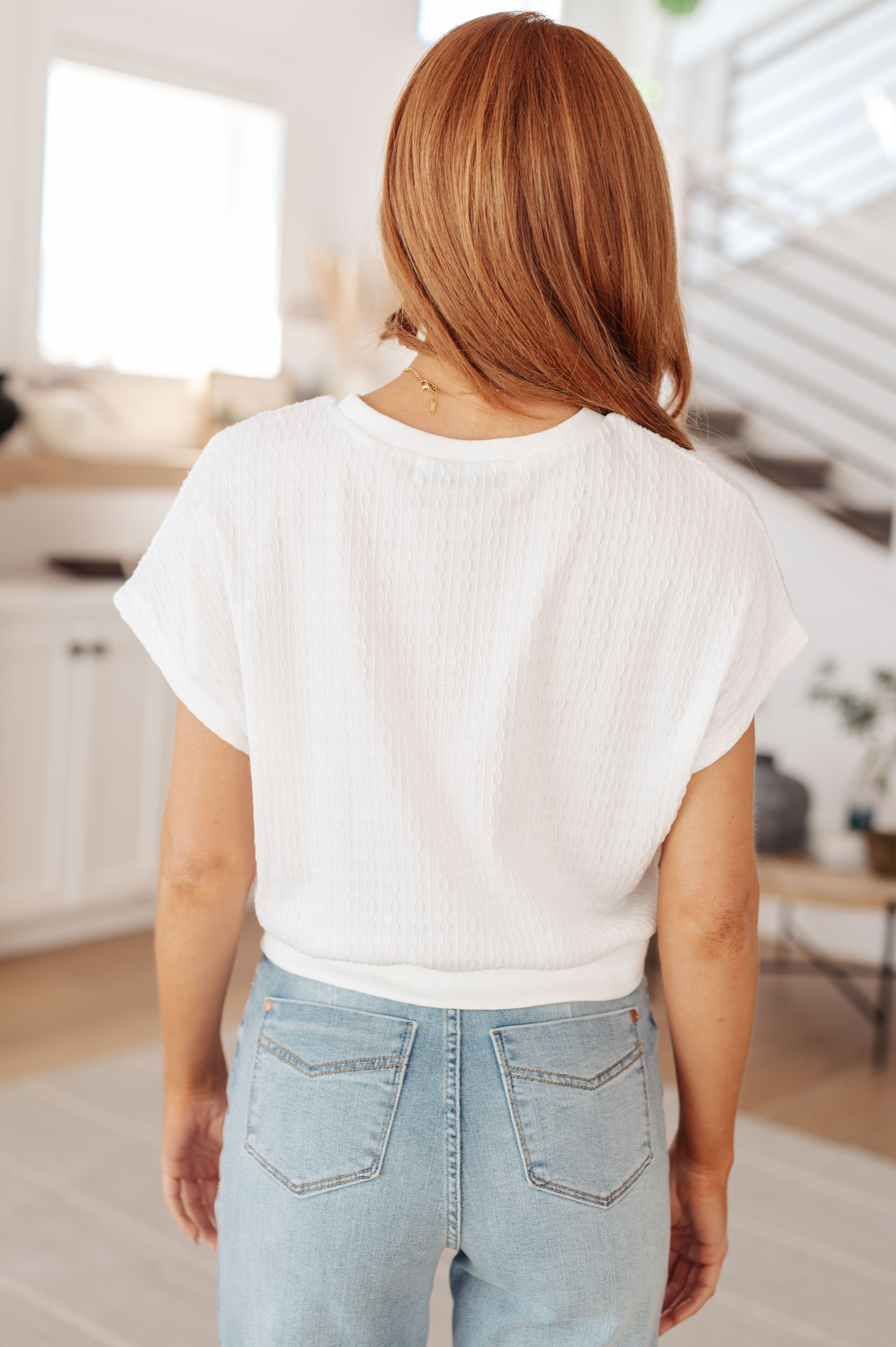 Clearly Classic Short Sleeve Top in White - Charming Charlie
