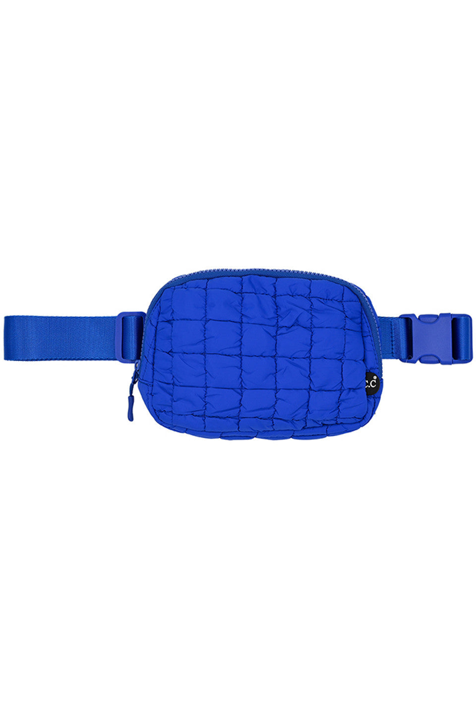Cobalt Blue C.C Quilted Puffer Fanny Pack is a stylish and functional accessory for any on-the-go individual. Made with durable quilted material, this fanny pack provides convenient storage for your essentials while remaining comfortable to wear. Perfect for travelers, runners, and outdoor enthusiasts.
