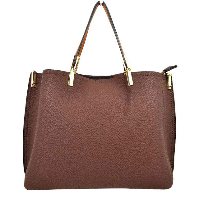 Coffee Simpler Times Bucket Crossbody Bags For Women. A great everyday casual shoulder bag composed of Faux leather. A simple design with subtle gold hardware details on the closure. Magnetic snap closure for an inner zipper pouch opening spacious to hold your phone, wallet, and other essentials securely.