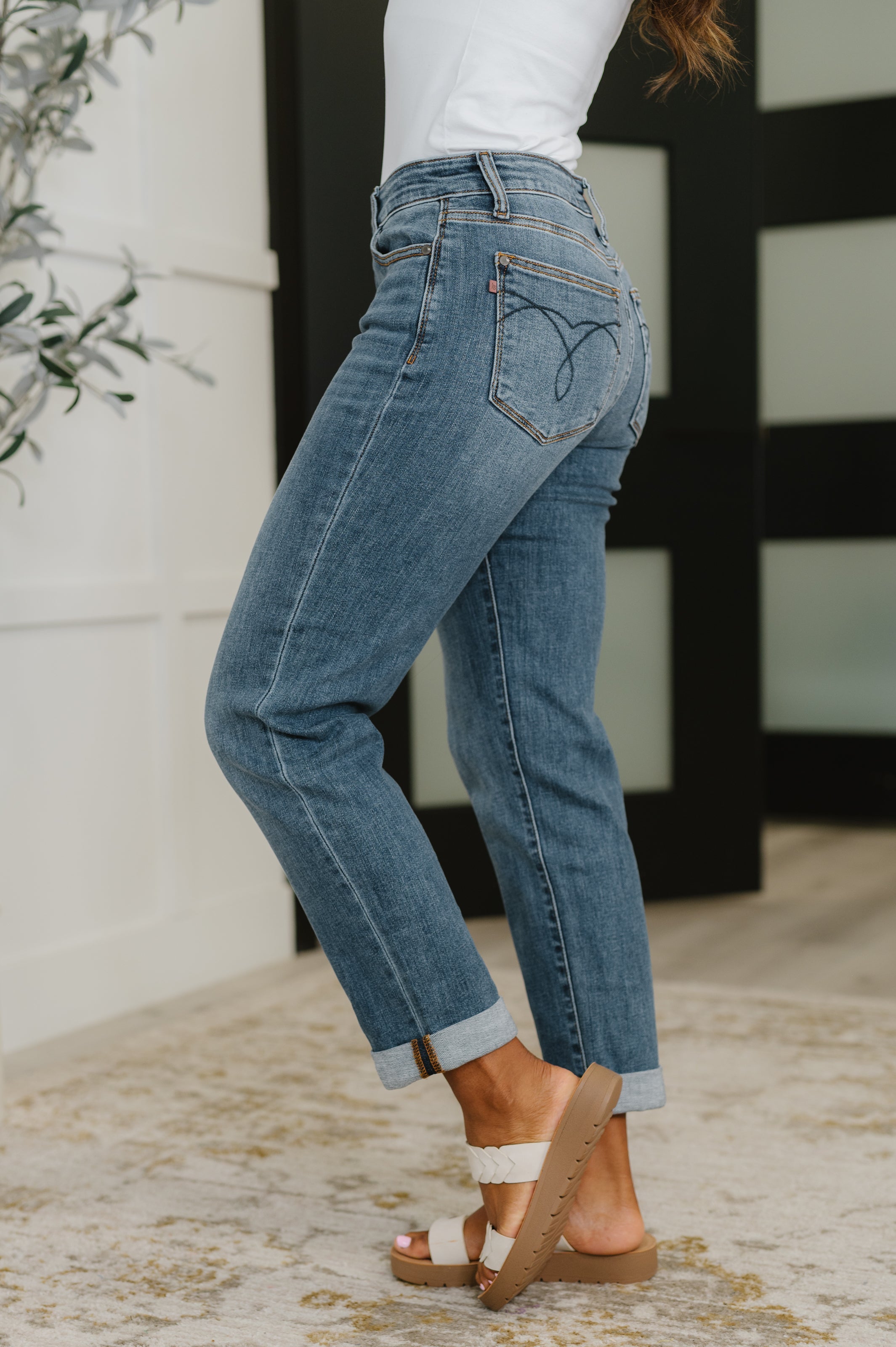 Colette Mid Rise Boyfriend Classic Cuffed - Charming Charlie