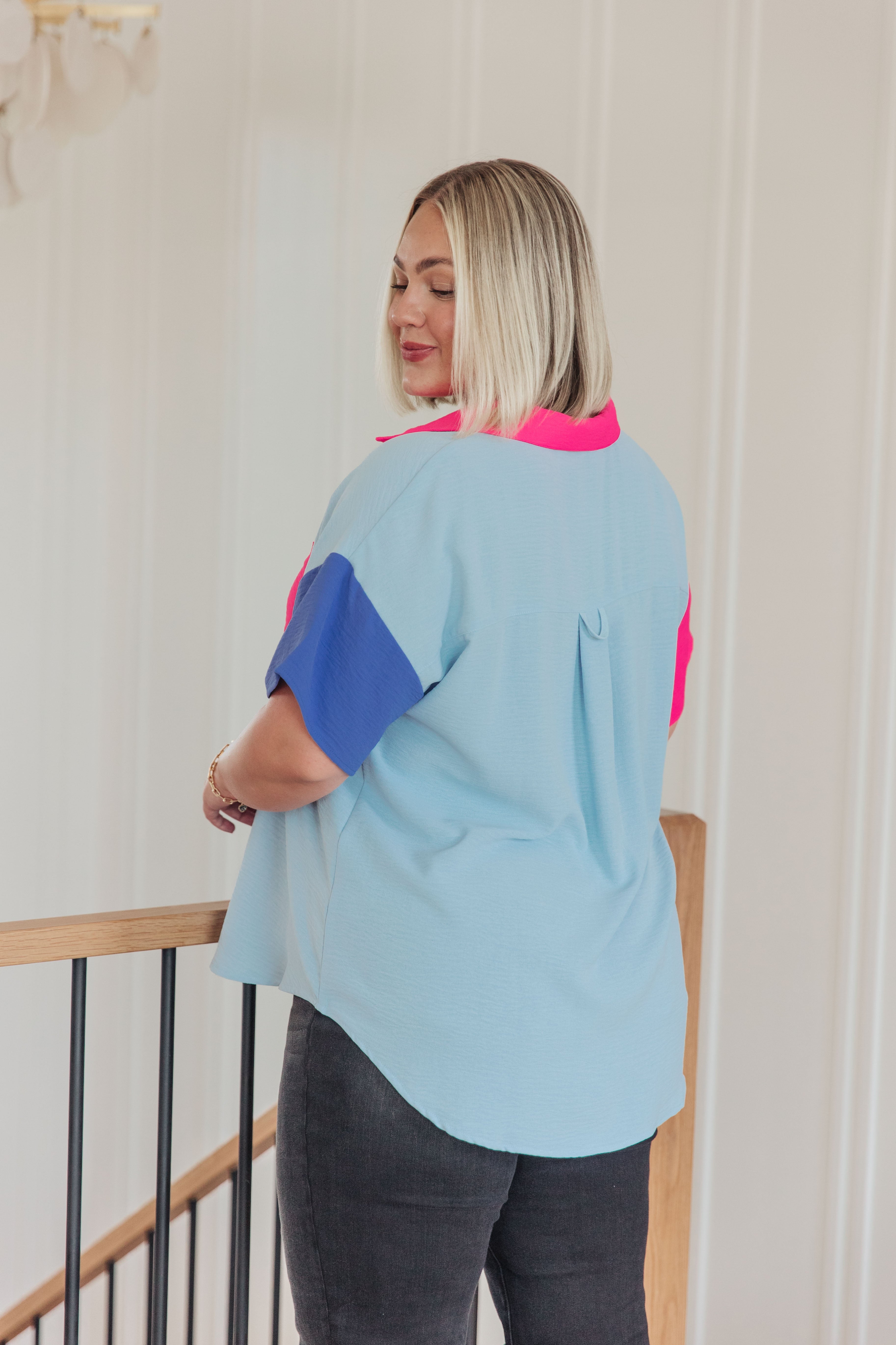 Color Me Cool Color Block Top - Charming Charlie