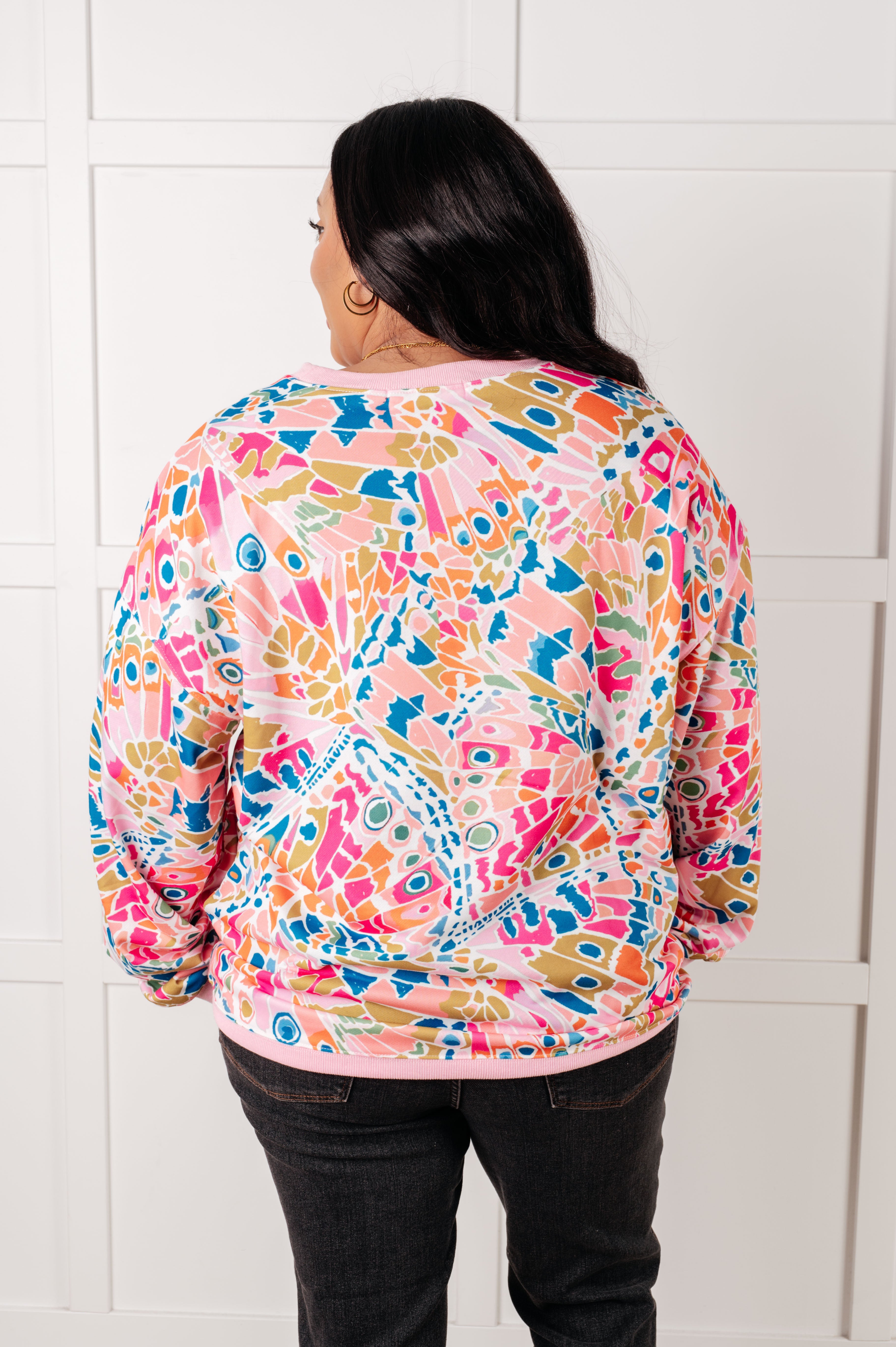 Confusing Times Abstract Print Pullover - Charming Charlie