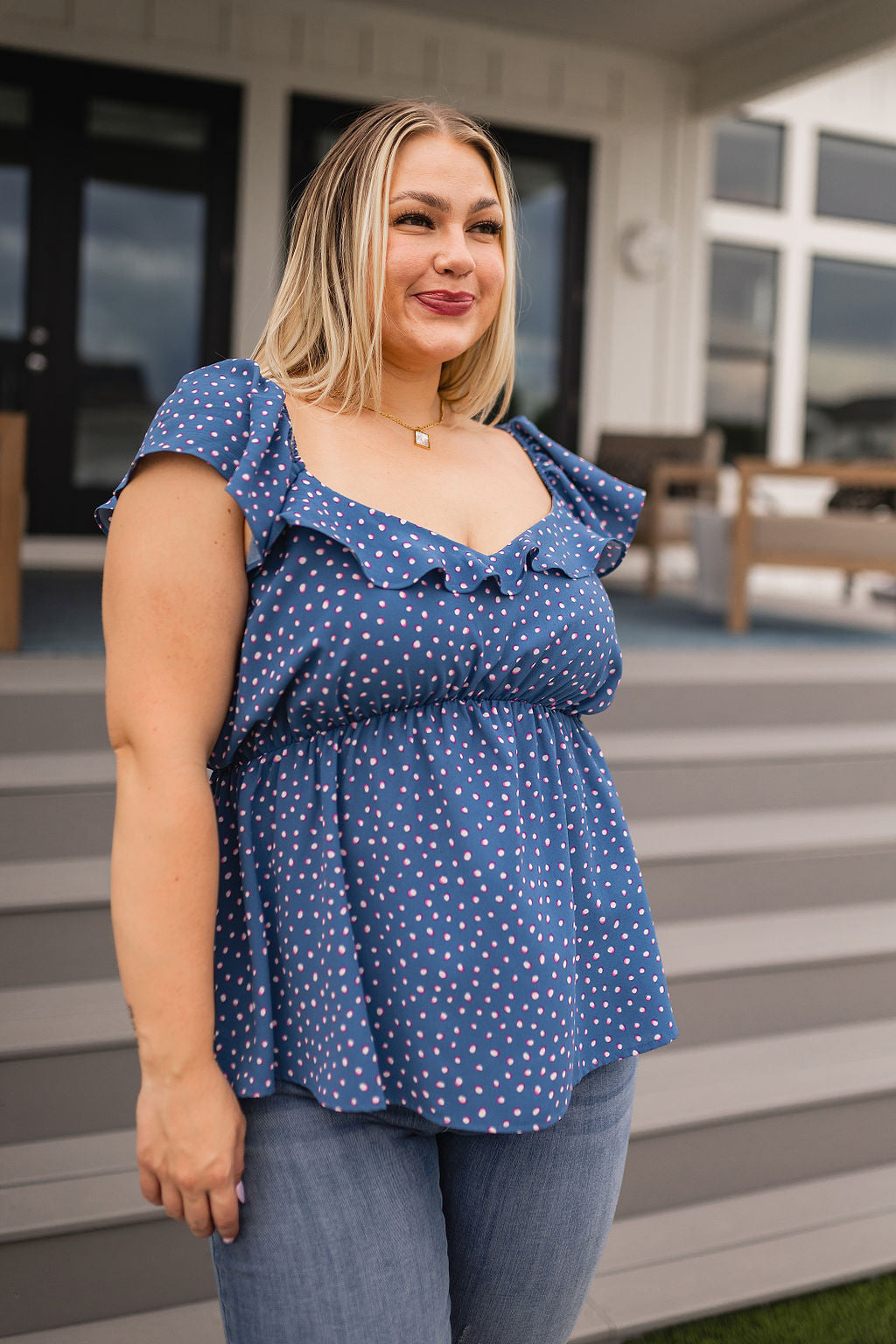 Connect the Dots Peplum Blouse - Charming Charlie
