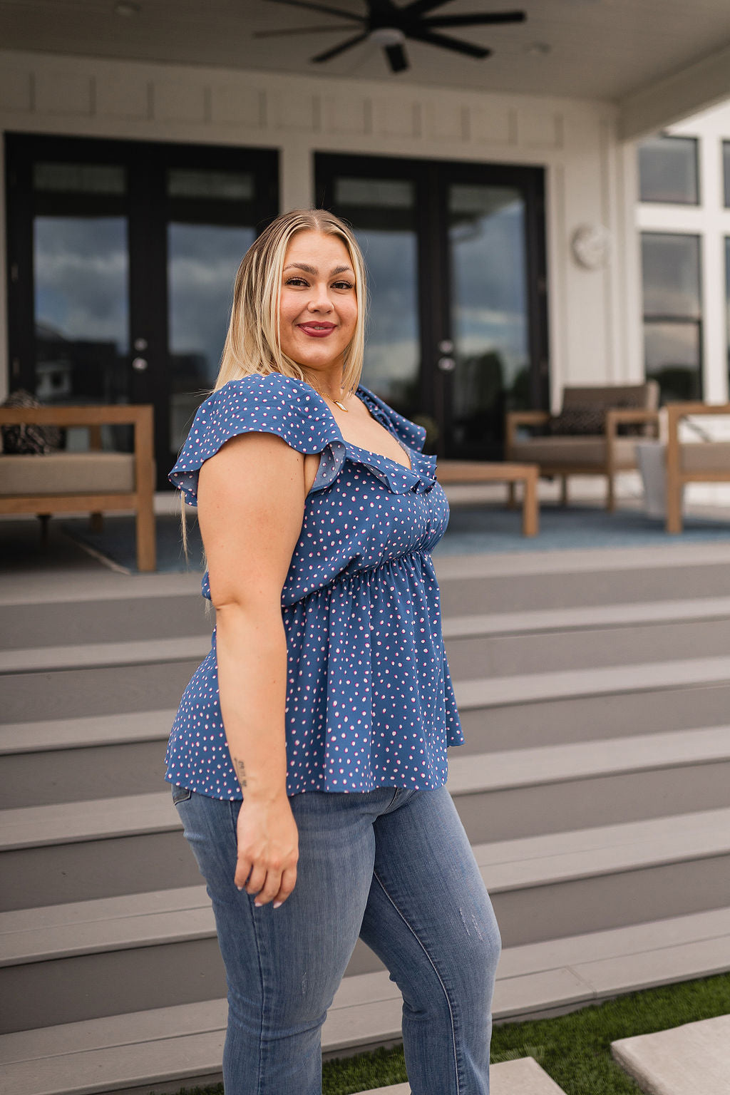Connect the Dots Peplum Blouse - Charming Charlie