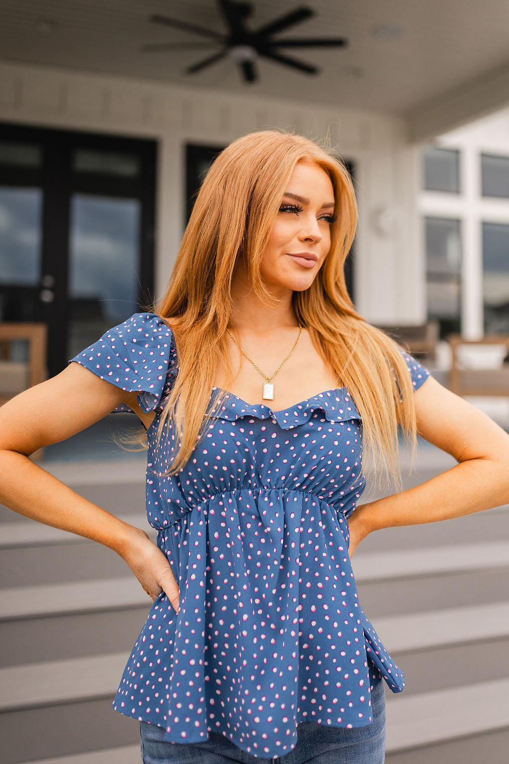 Connect the Dots Peplum Blouse - Charming Charlie