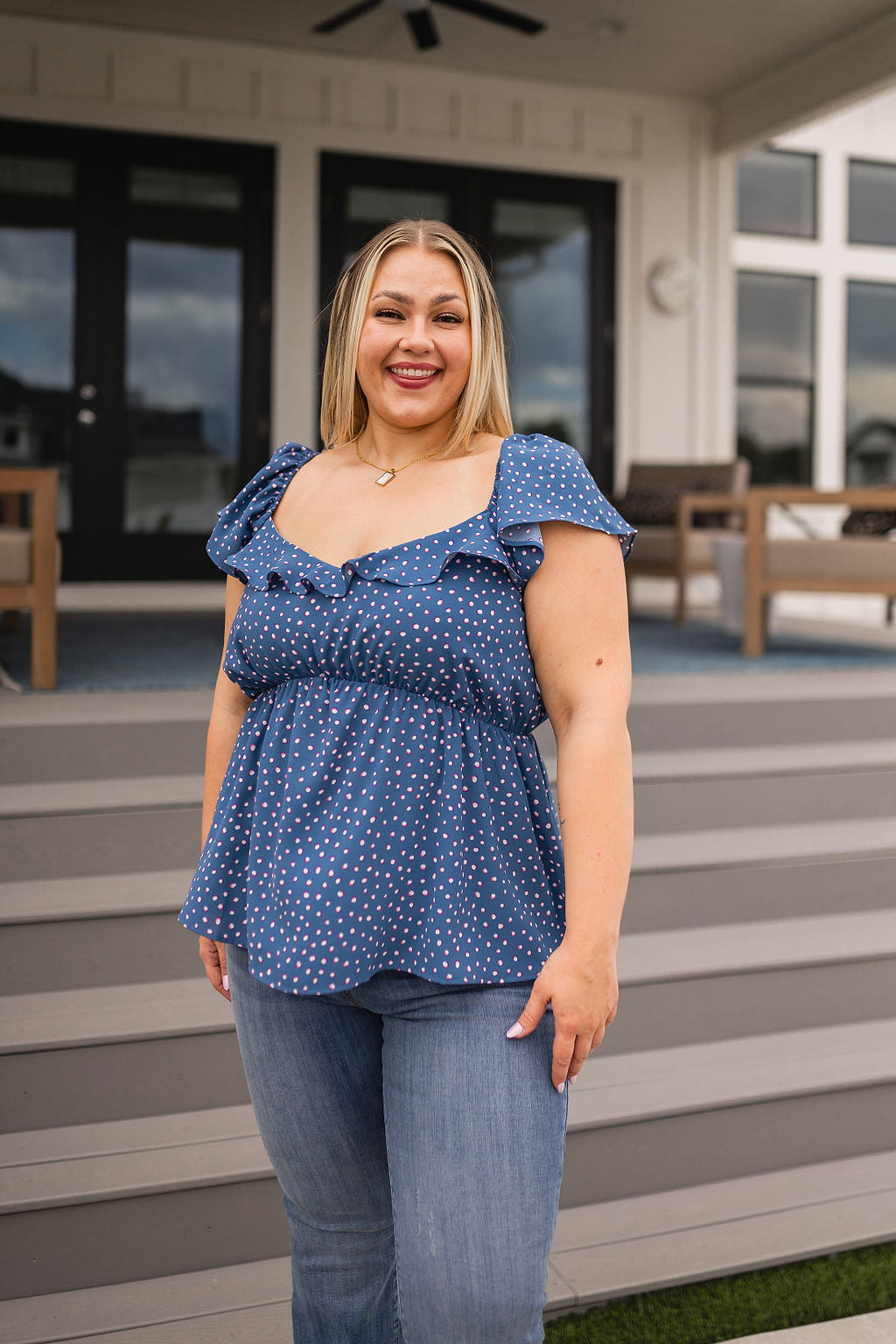 Connect the Dots Peplum Blouse - Charming Charlie