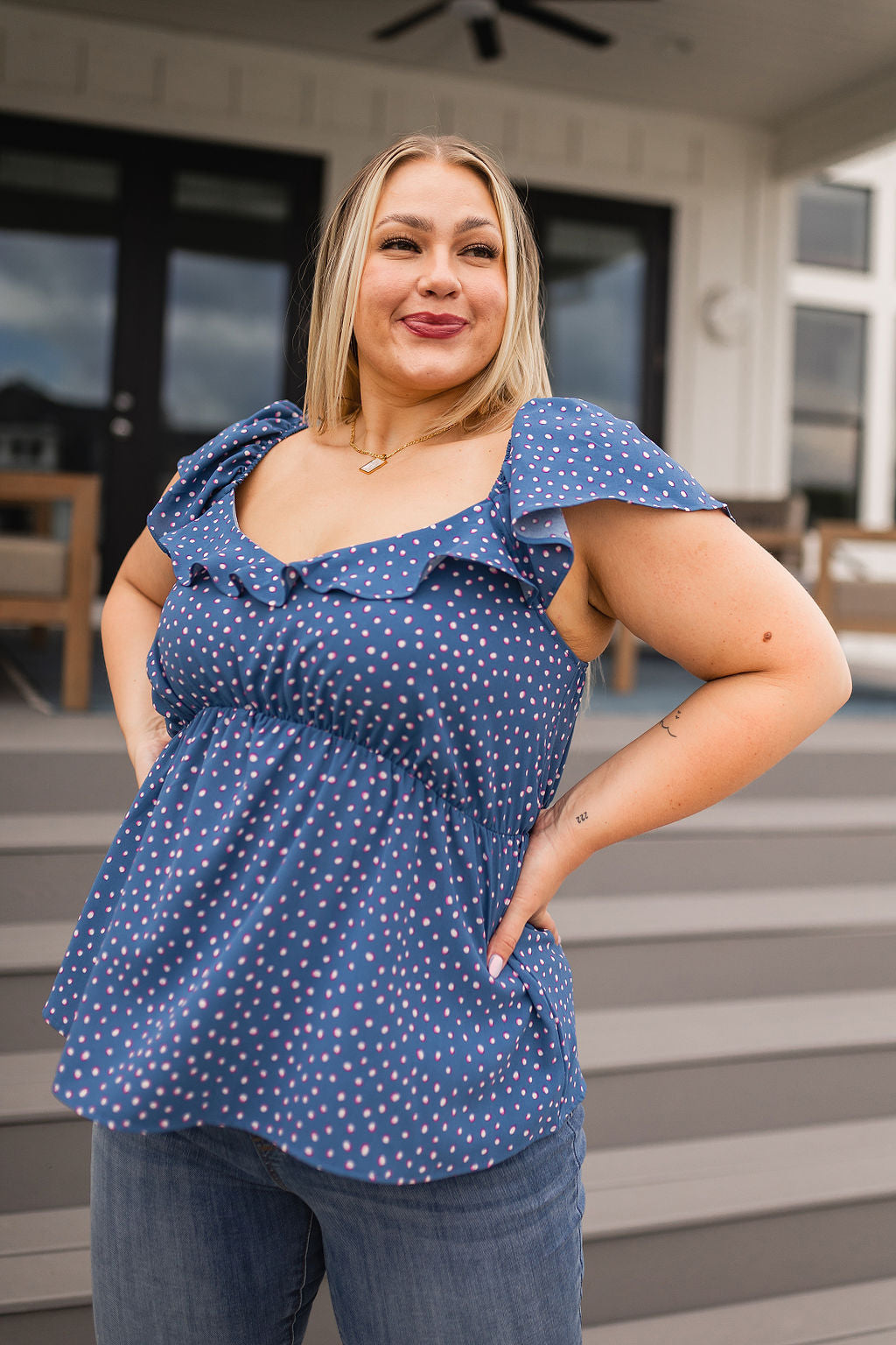 Connect the Dots Peplum Blouse - Charming Charlie