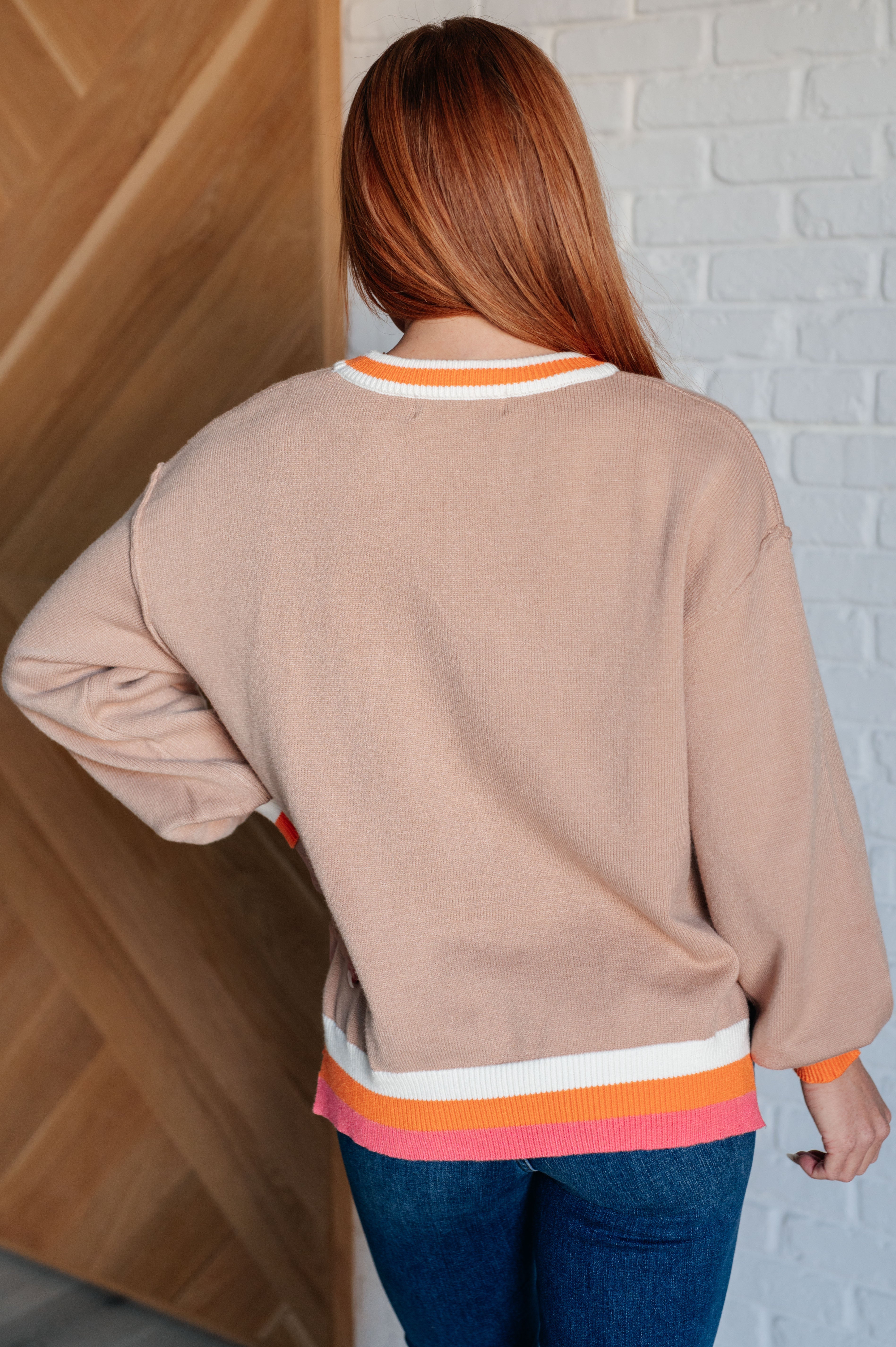 Conversational Moment Striped Trim Sweater - Charming Charlie