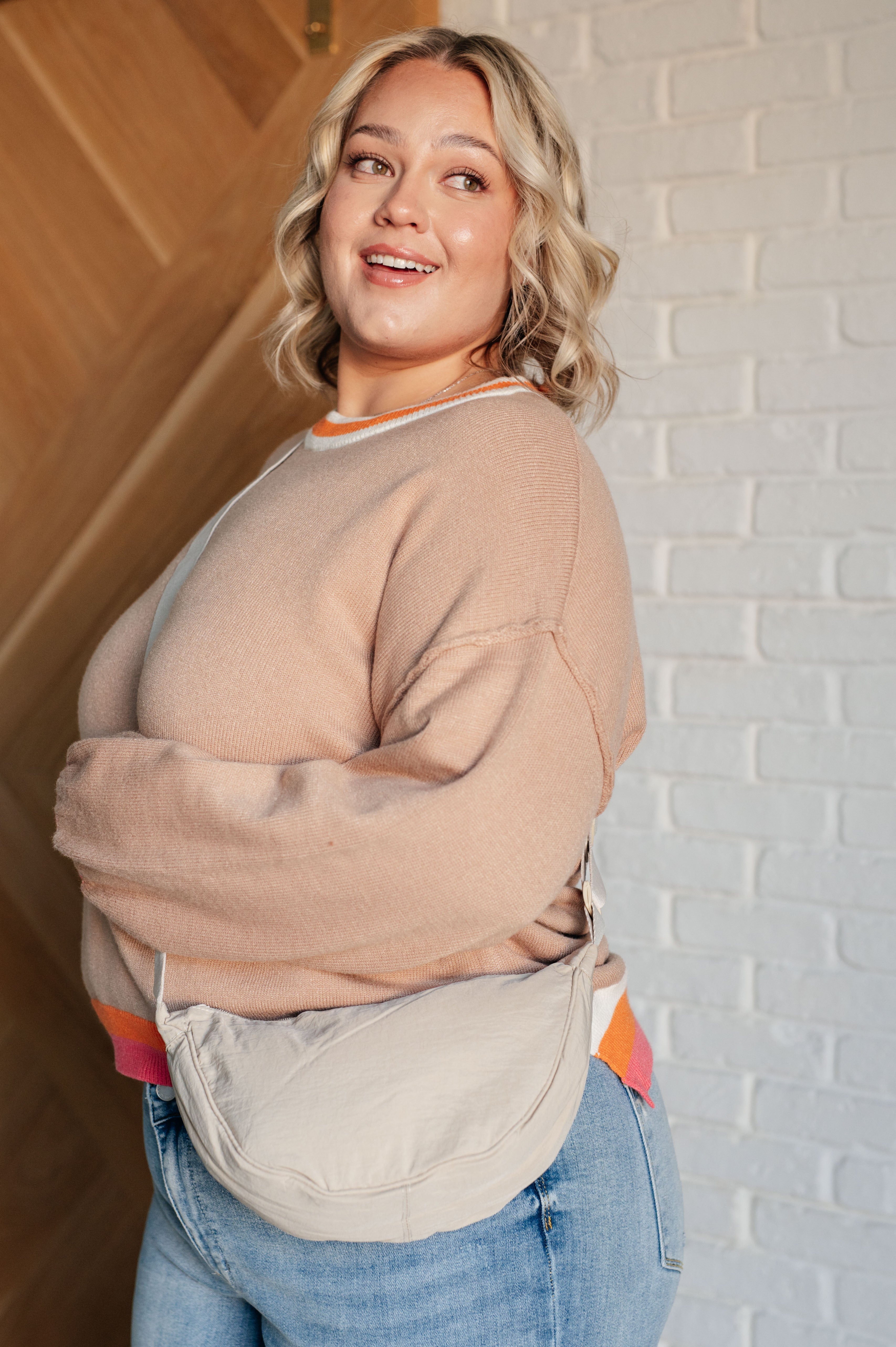 Conversational Moment Striped Trim Sweater - Charming Charlie