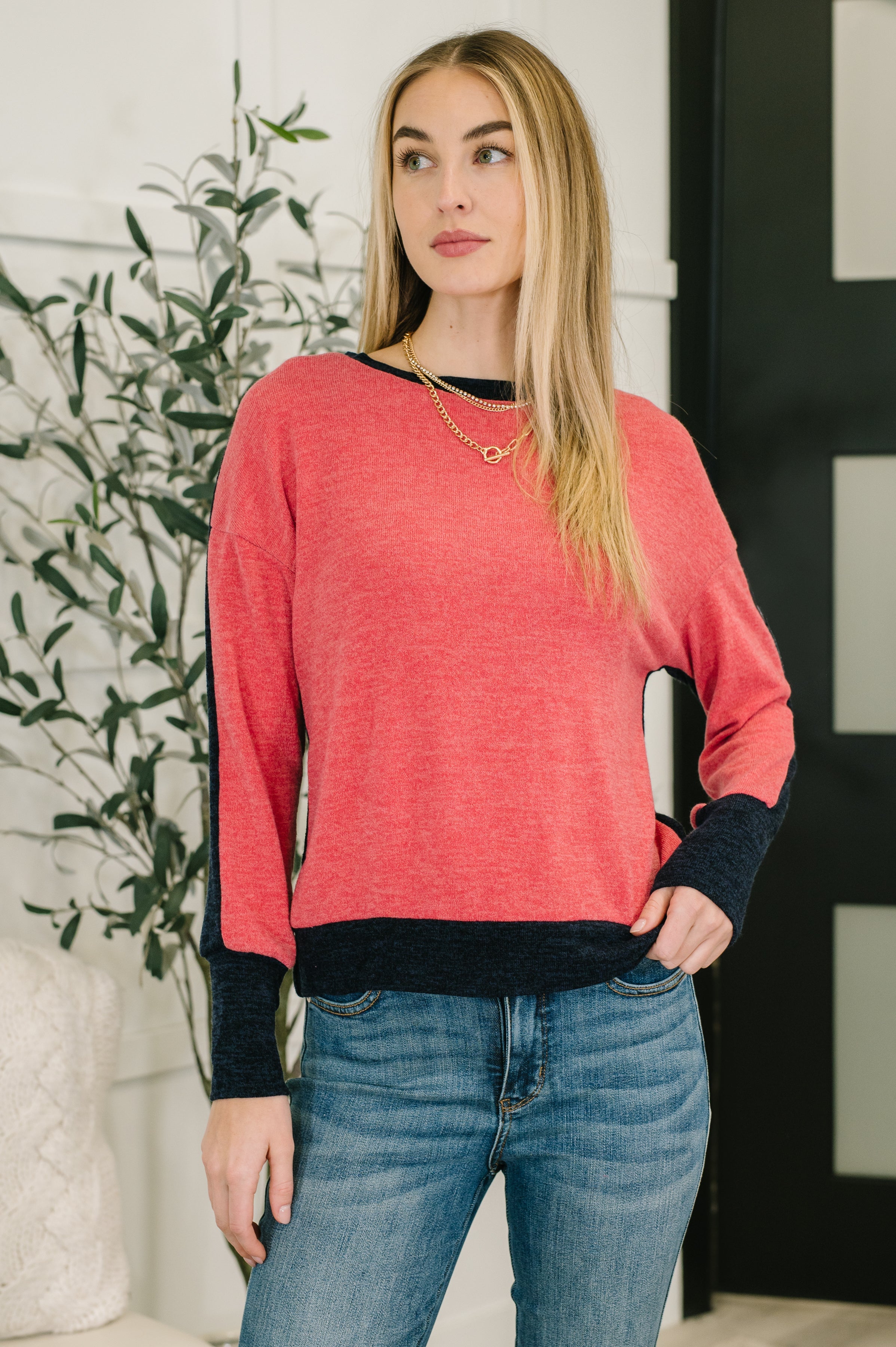 Couldn't Be Happier Color Block Long Sleeve Top - Charming Charlie