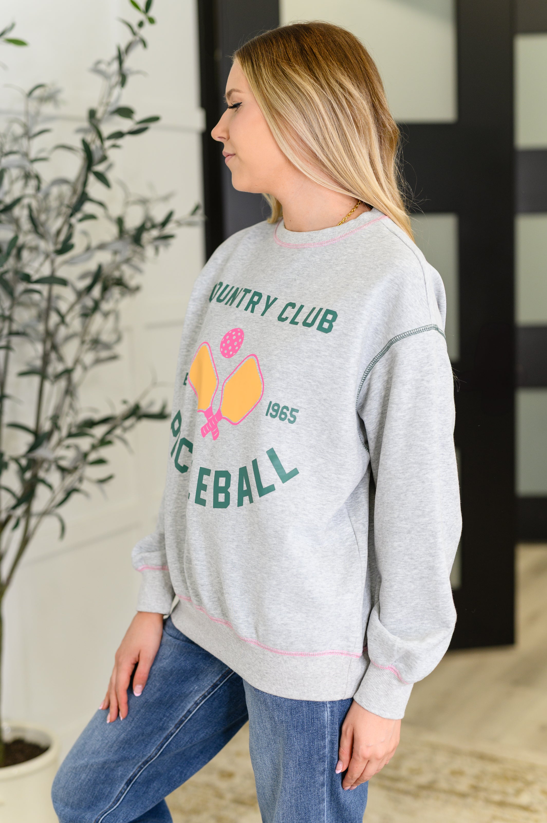 Country Club Pickle Ball Graphic Sweatshirt - Charming Charlie