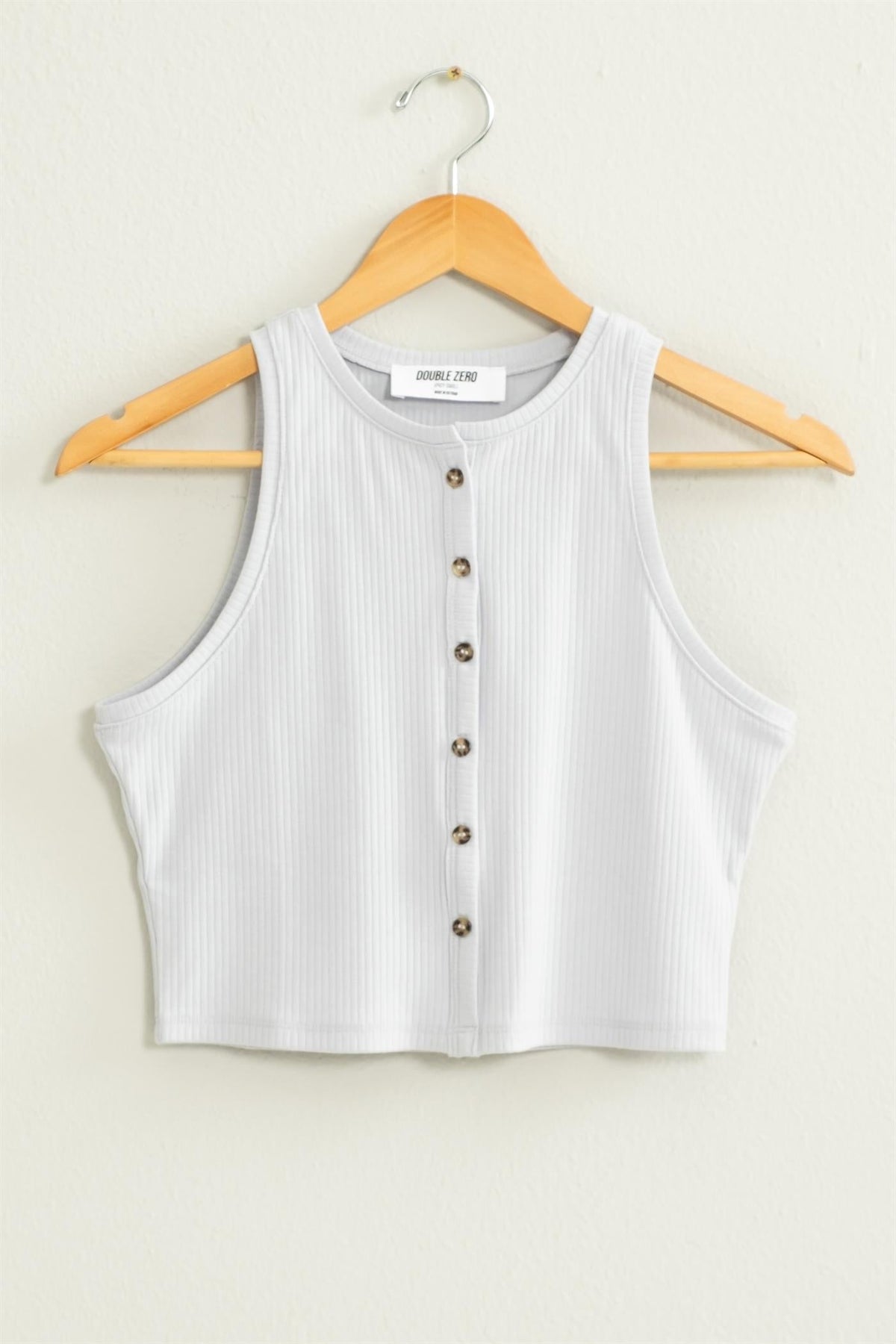 Button Front Sleeveless Crop Shirt - Charming Charlie