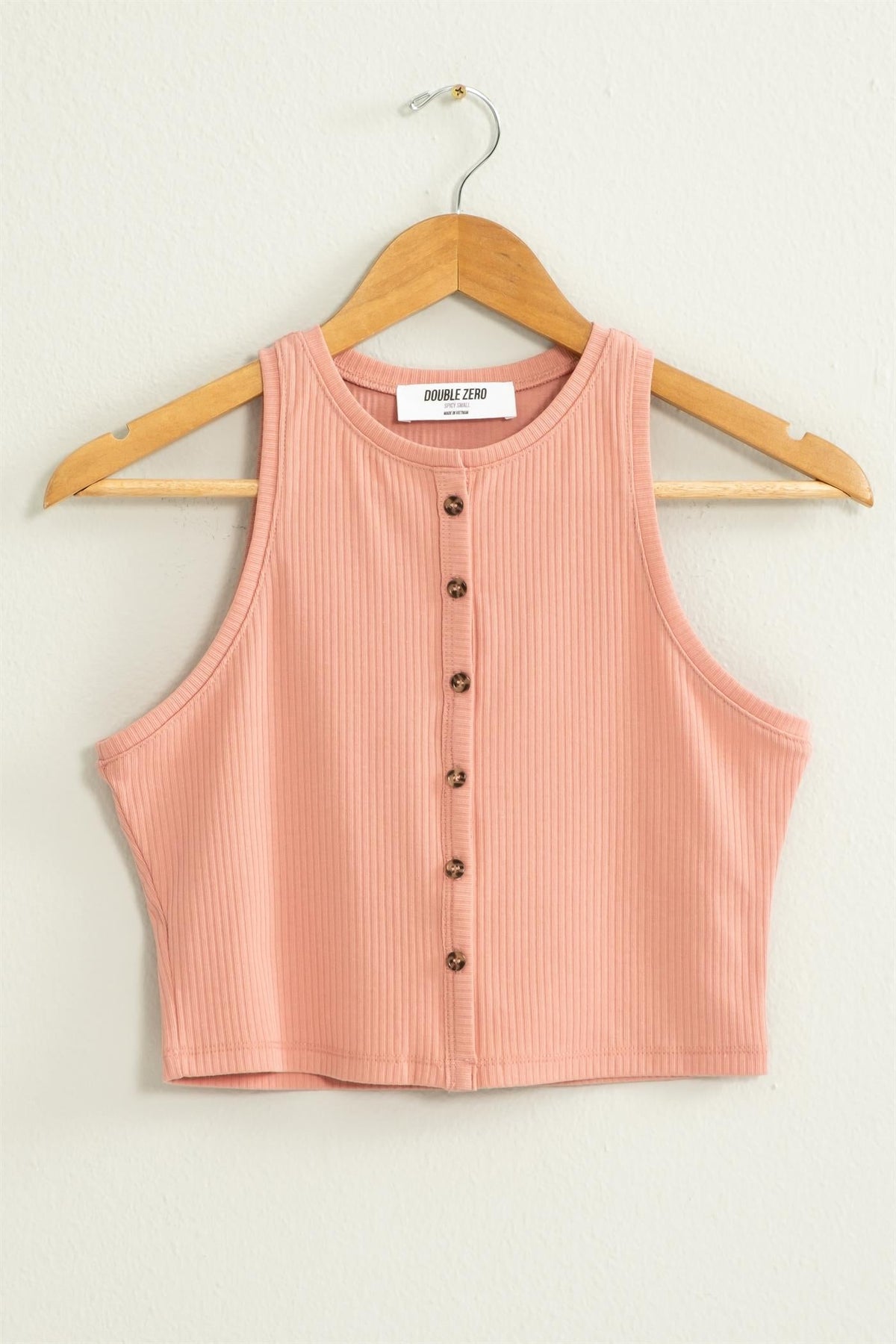 Button Front Sleeveless Crop Shirt - Charming Charlie